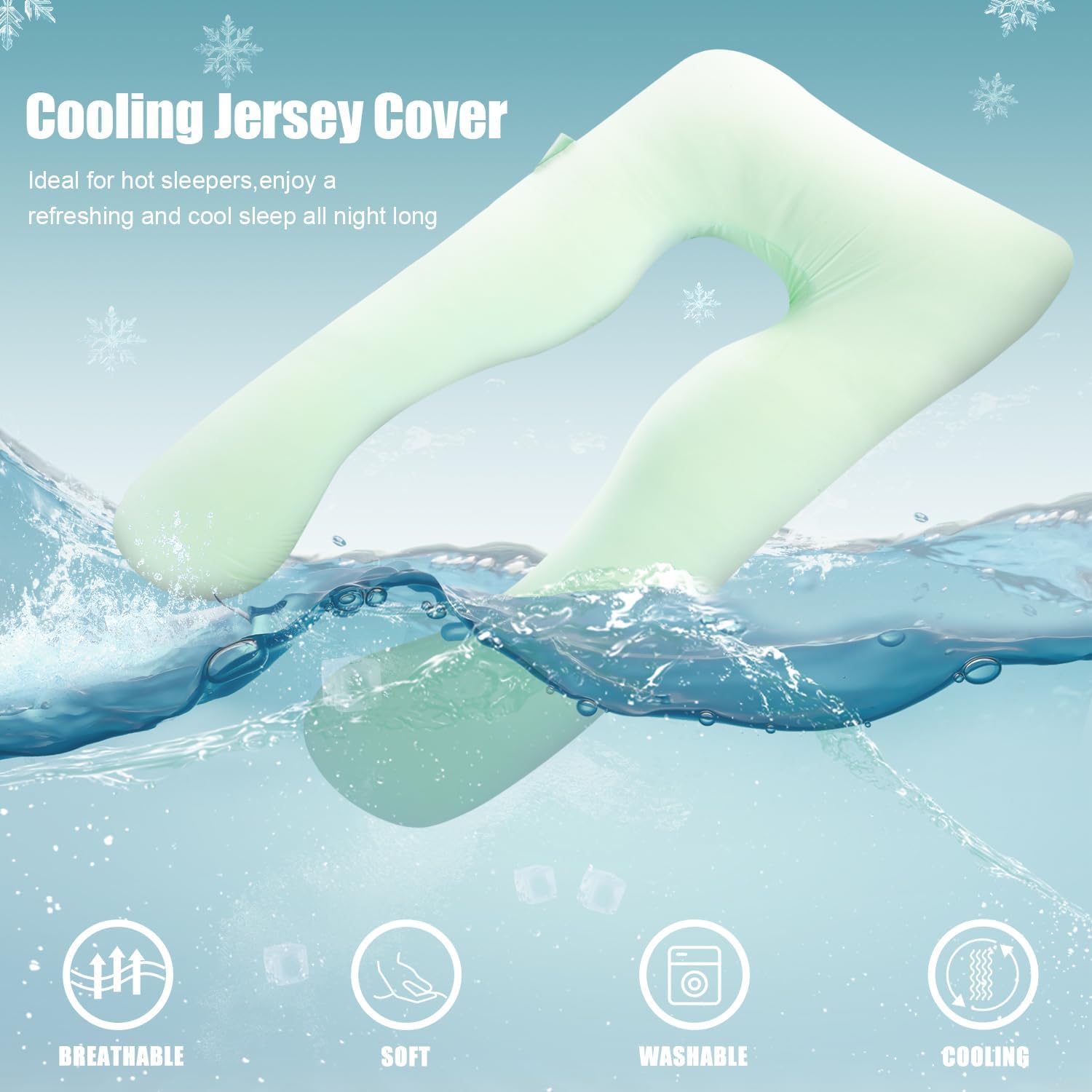 Chilling Home Pregnancy Pillow, Special Cooling Maternity Pillow Jersey, High-Qu...