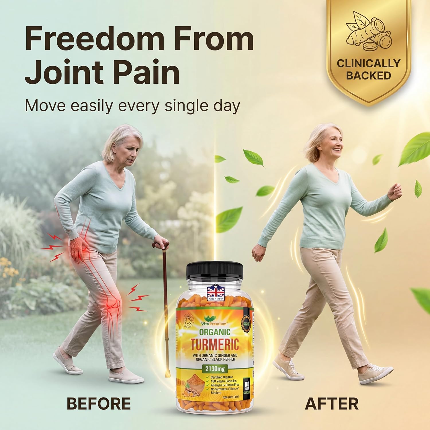 Turmeric and Black Pepper Capsules for Anti-Inflammatory and Joint Pain Relief -...