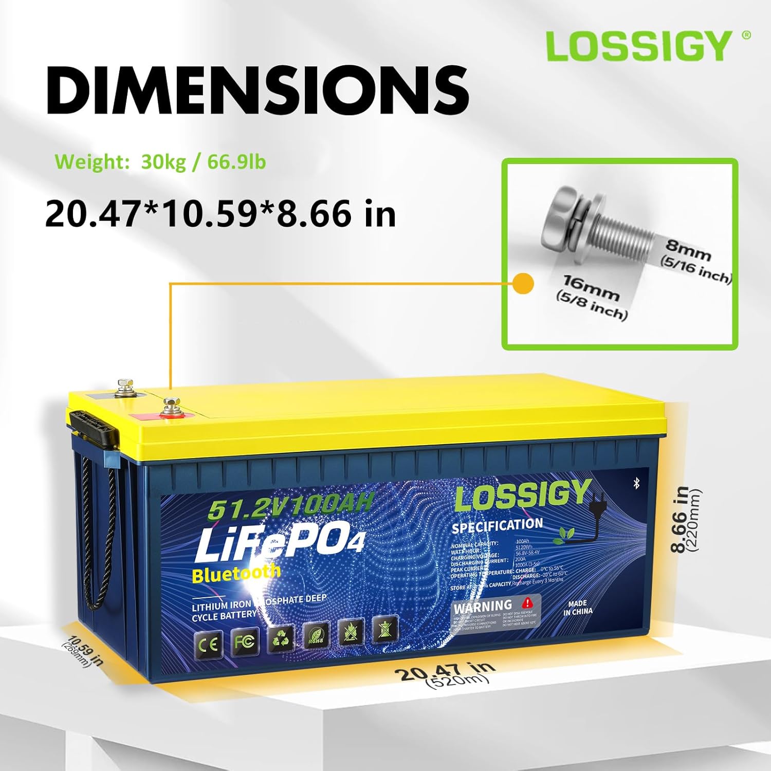 LOSSIGY 48 Volt Lithium Golf Cart Battery, 48V Golf Cart Battery Conversion Kit...