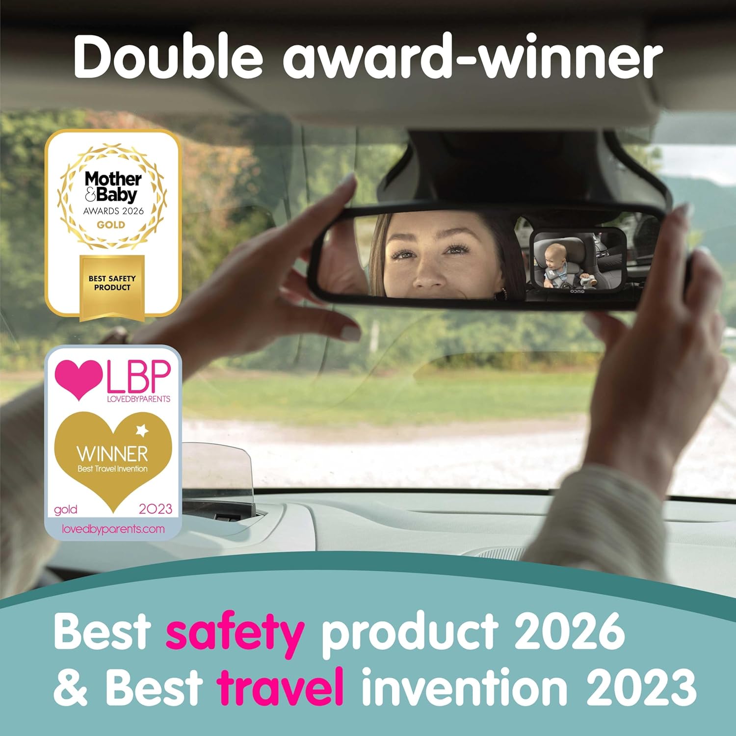 Onco Baby Car Mirror - 100% Shatterproof & Shakeproof, Award-Winning Car Mirror...