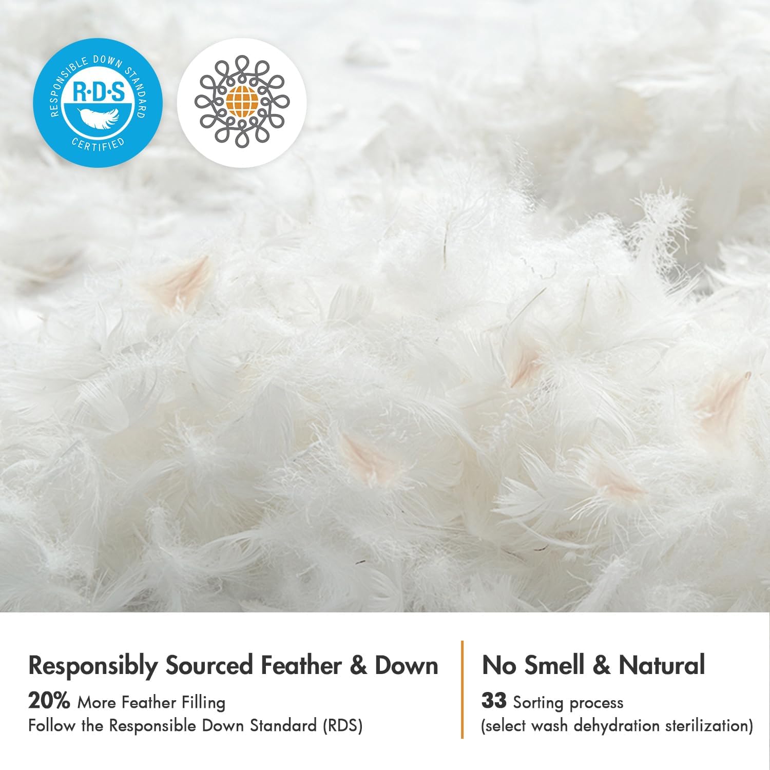MIULEE 26x26 Euro Pillow Inserts,Set of 2 Down Feather Throw Pillows for Couch S...