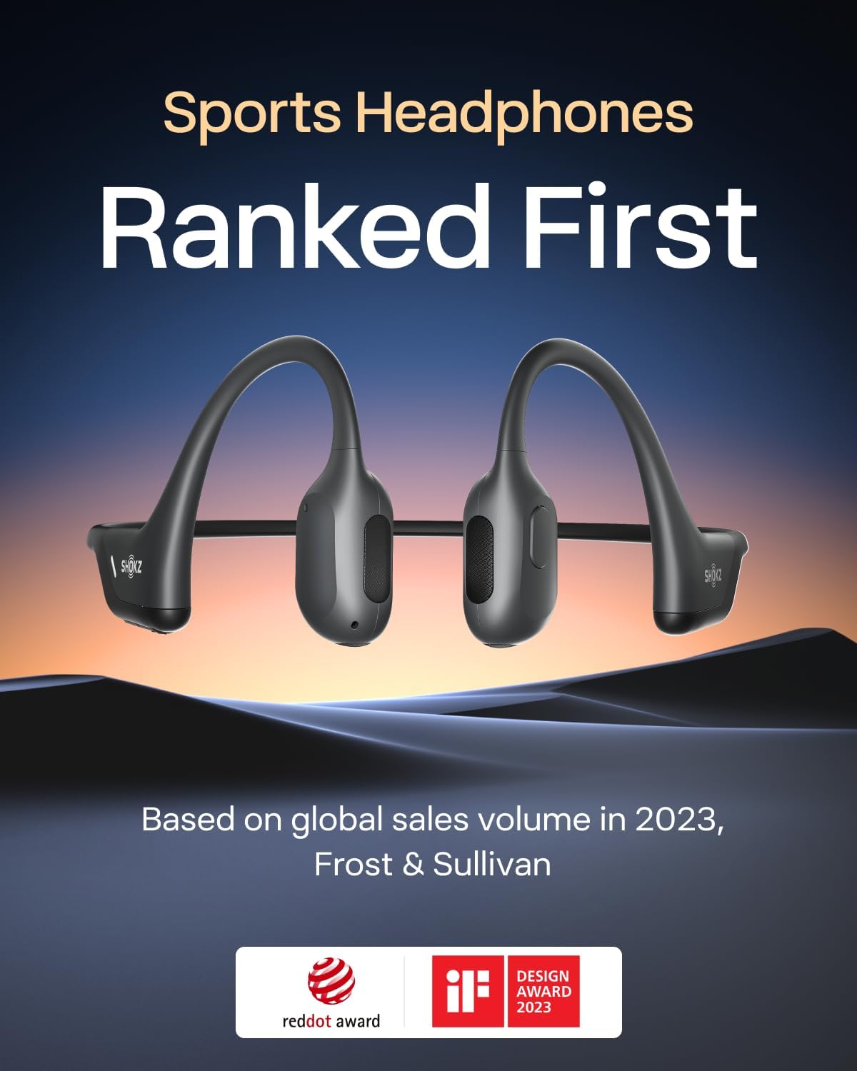 SHOKZ OpenRun Pro-Bone Conduction Headphones, Open-Ear Bluetooth Wireless Sport...
