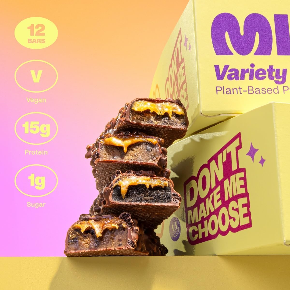 Misfits Vegan Protein Bars 6 Flavour Variety Pack | Sports Nutrition Bars - 14-1...