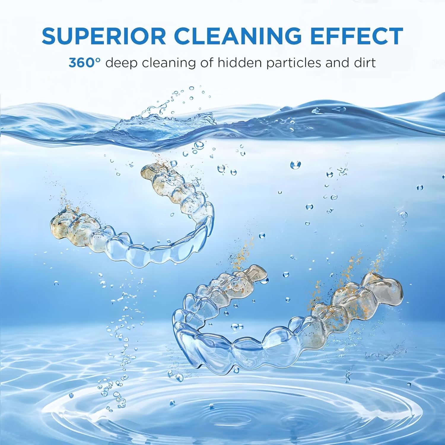 Dental Ultrasonic Retainer Cleaner Machine: 45kHz Dental Cleaning Pod with Digit...