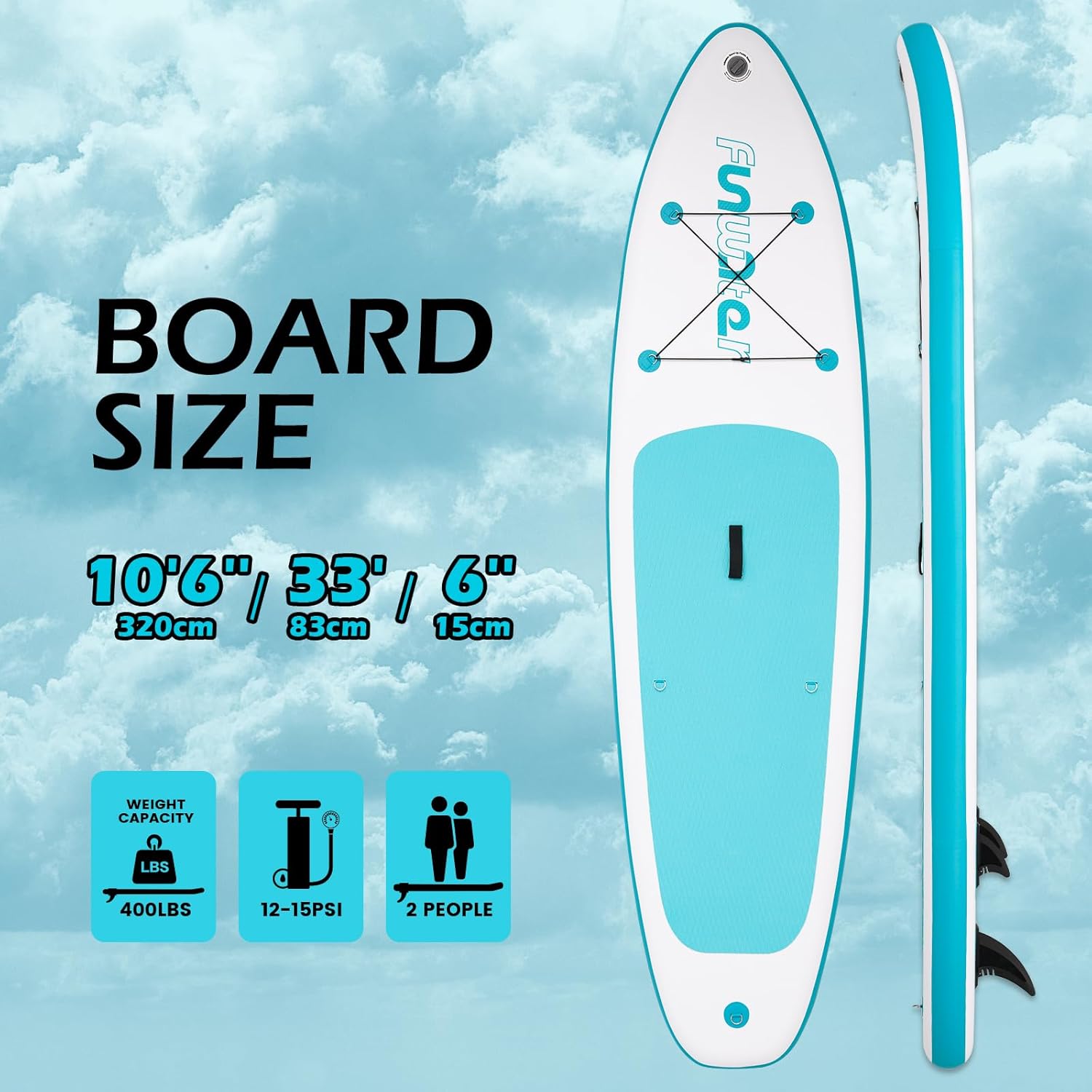 FunWater Inflatable Stand Up Paddle Board, Special Paddle Board for All Skill Le...