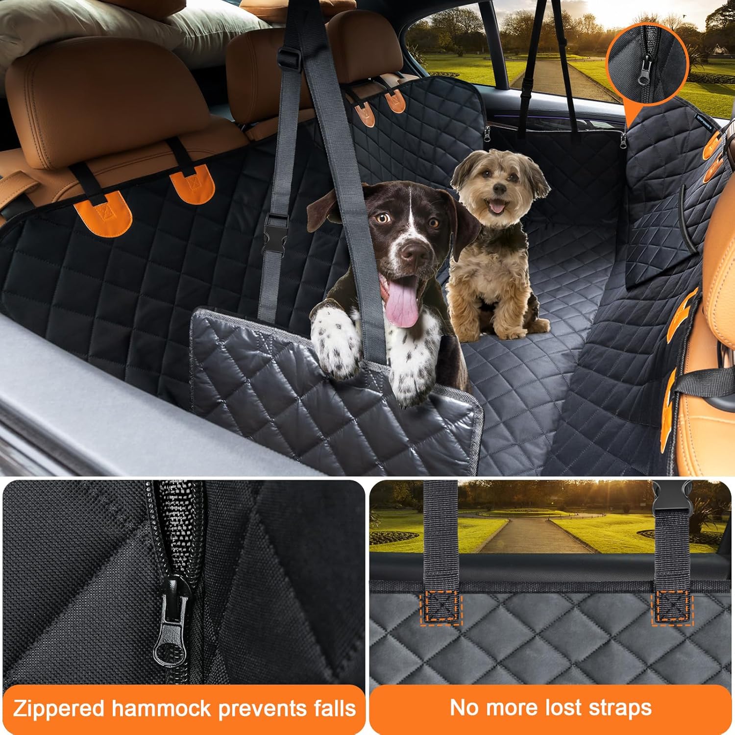 URPOWER Dog Car Seat Cover for Pets 100% Waterproof Seat Cover Hammock 600D Heav...