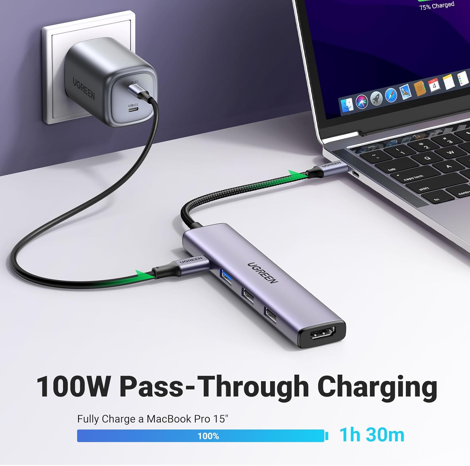 UGREEN USB C Hub, Revodok 5-in-1 USB Hub for Laptops, 4K HDMI to USB-C Adapter,...