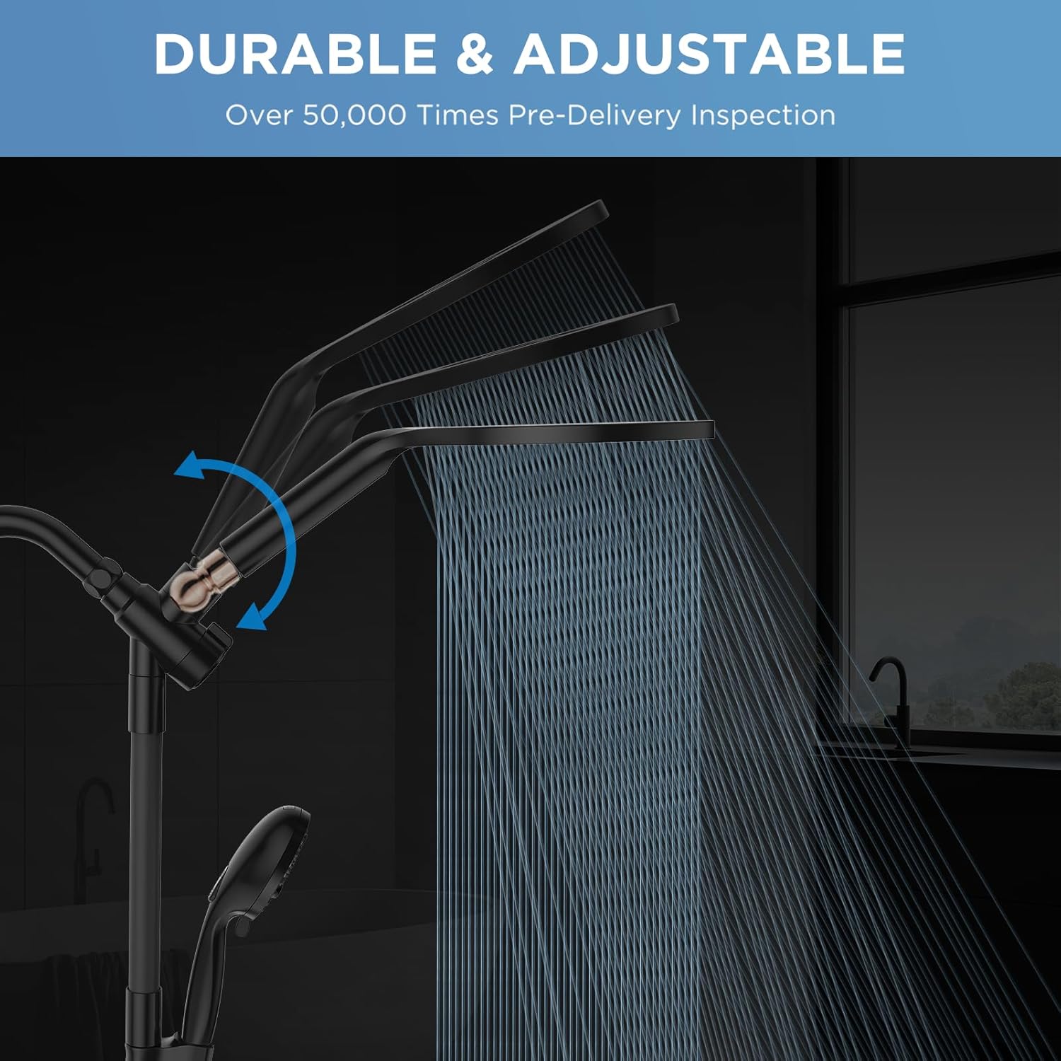 MakeFit Dual Handheld Shower Head Combo, 2-in-1 Rain Shower Heads System 8 Inch...