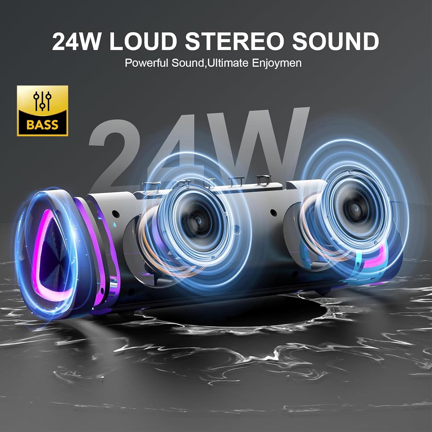 aowoka Bluetooth Speaker, 2026 Portable Wireless Speakers With Led Light, Blueto...