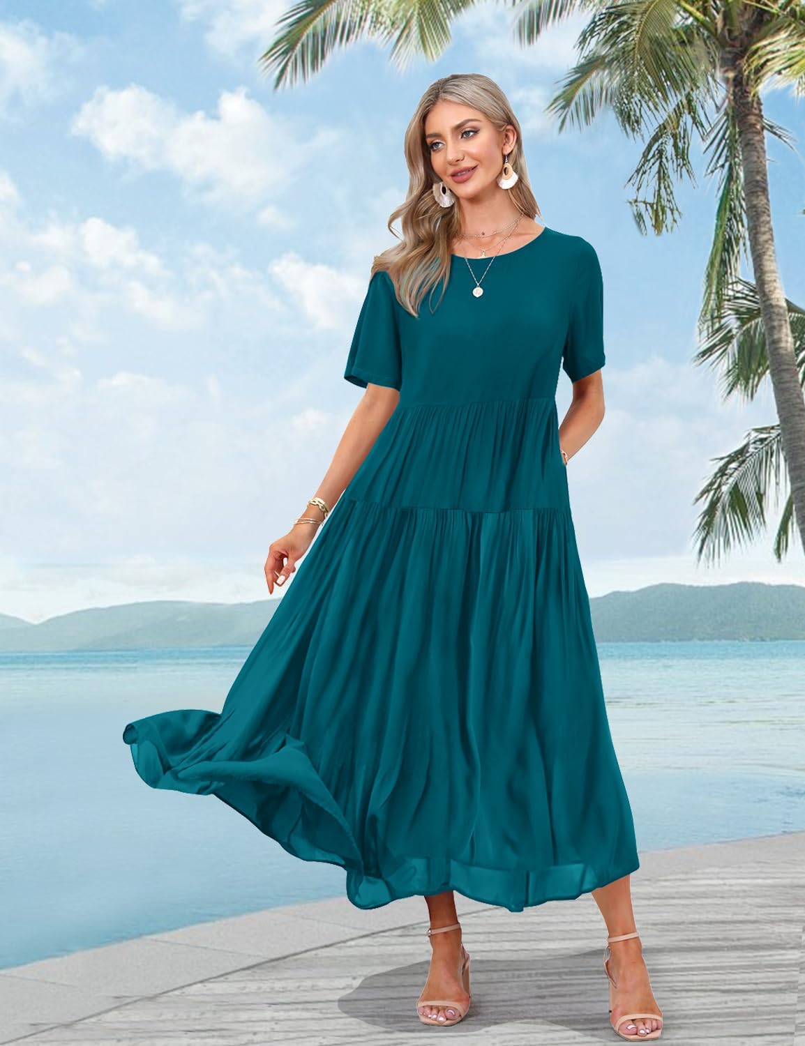YESNO Women Dresses, Special Plus Size Bohemian Dress, High-Quality Casual Summe...