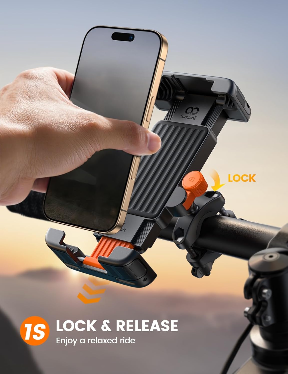 Lamicall Bike Phone Holder, Special Universal Motorcycle Handlebar Clamp Mount f...