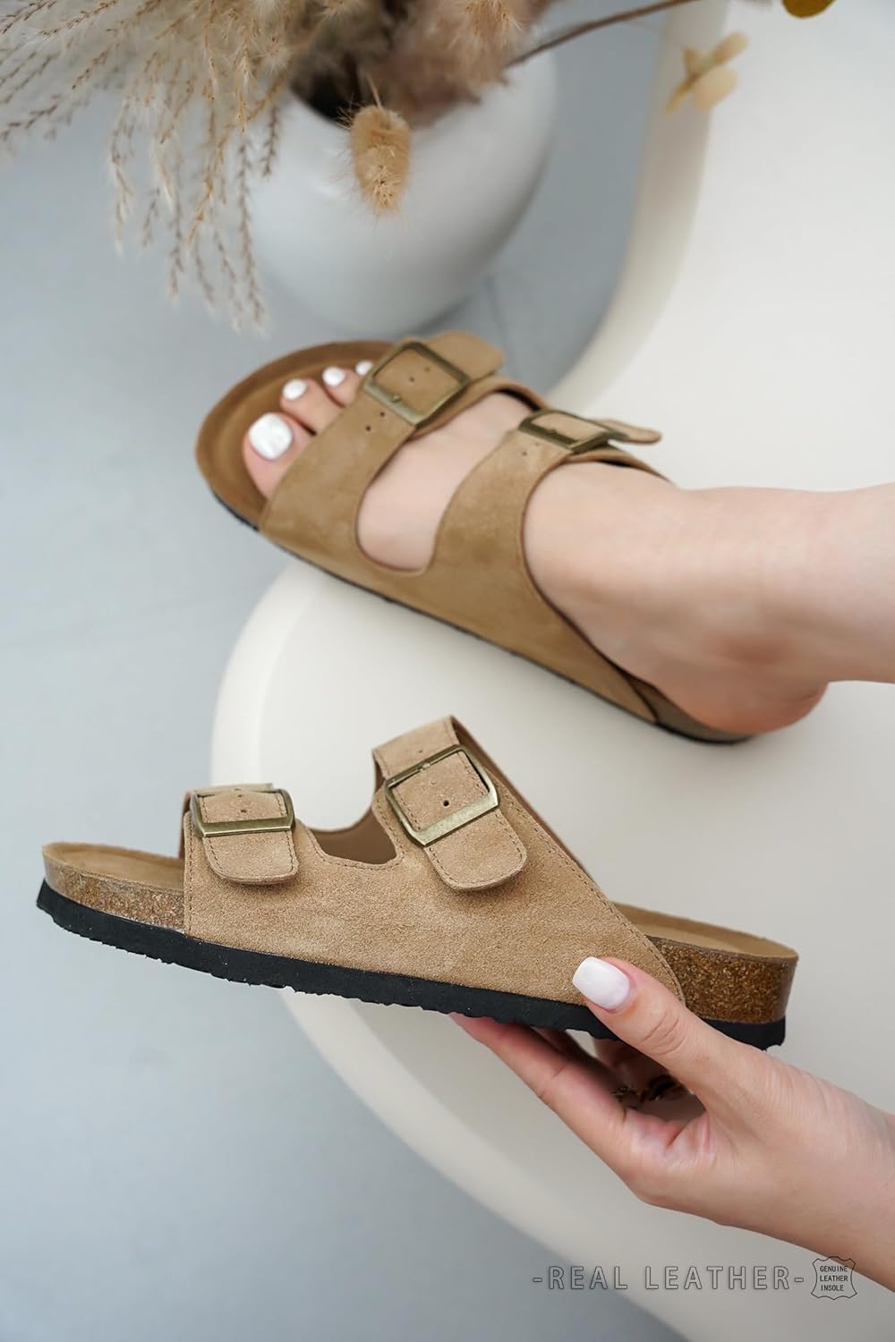 Special Women's Footwear, Project Cloud 100% Genuine Leather Flat Sandals, High-...