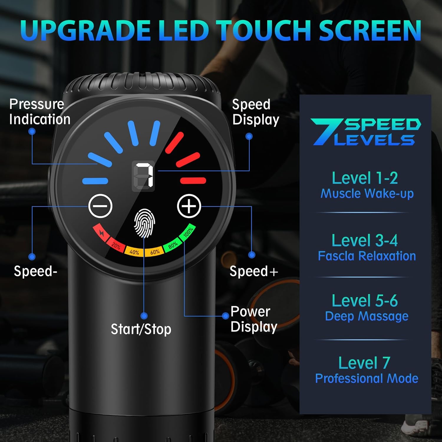 TOLOCO Massage Gun, Deep Tissue Back Massage for Athletes for Pain Relief, Percu...