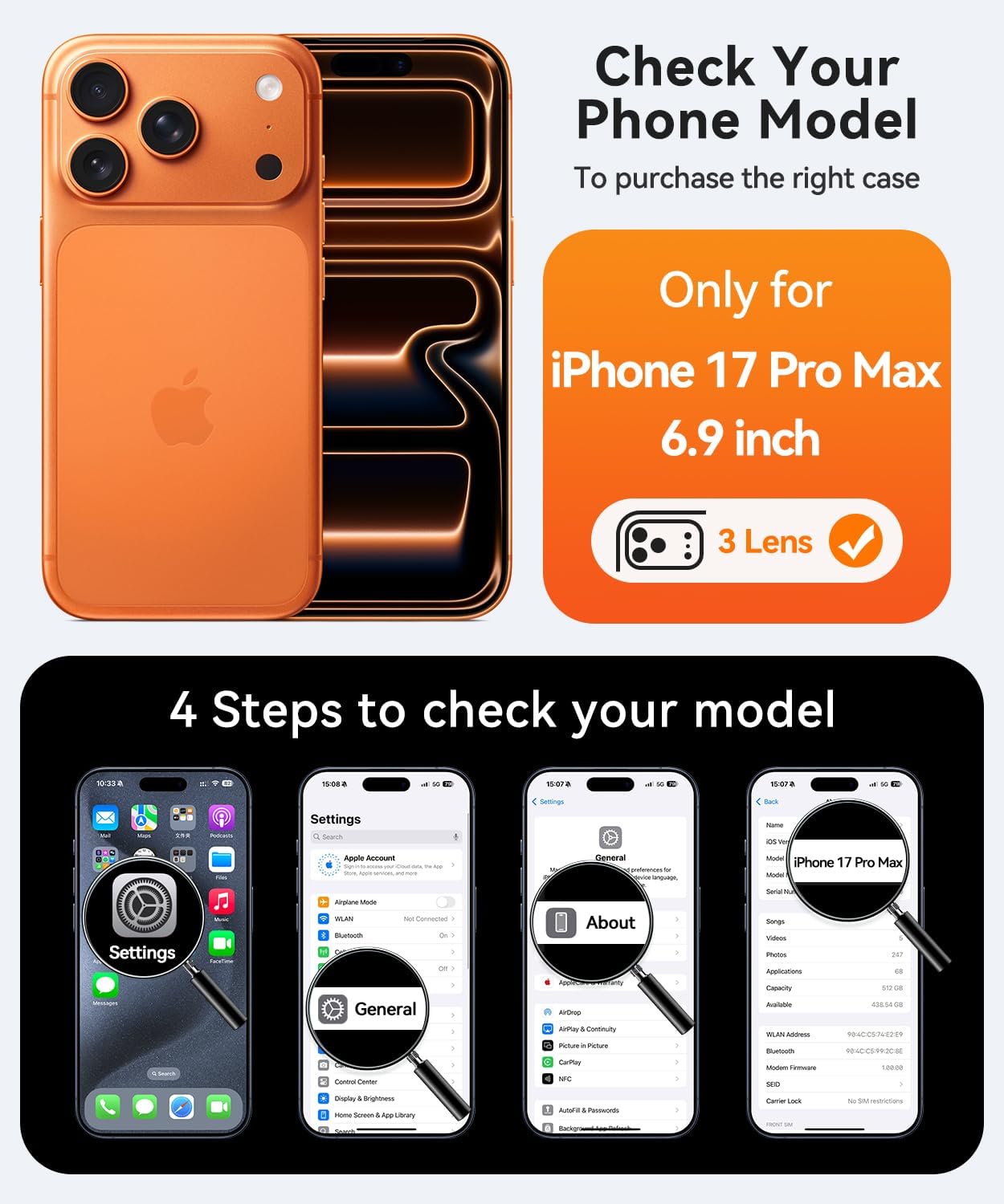 CANSHN Magnetic Compatible with iPhone 17 Pro Max Case, Upgraded [Full Camera Pr...
