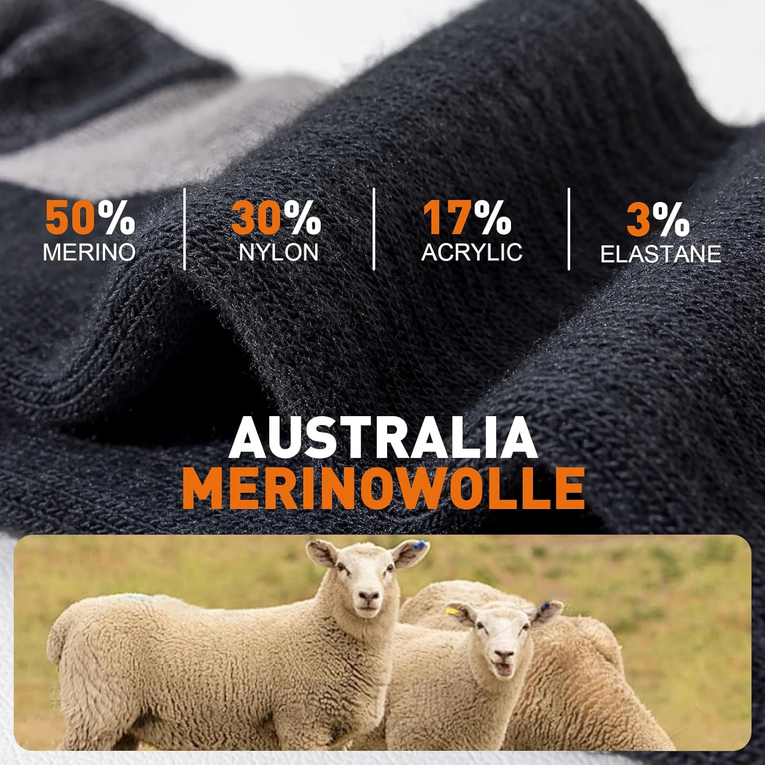 High-Quality Niorasen Merino Wool Hiking Socks, Premium Socks for Men