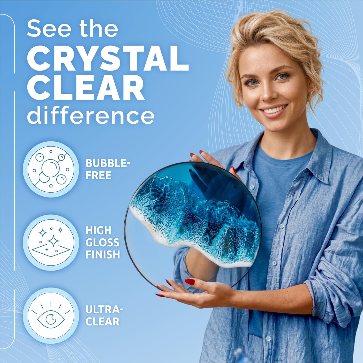 CRAFT RESIN 1L Crystal Clear Epoxy Resin Kit - Food Safe & UV Resistant for DIY...