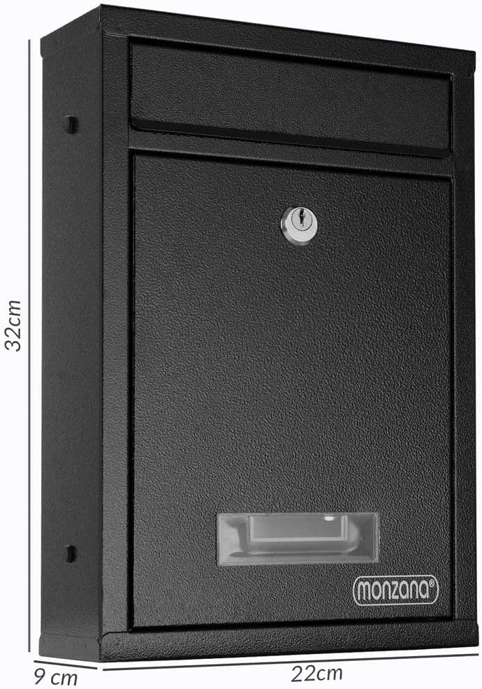 MONZANA® Wall Mounted Letter Box, Special Lockable Post Box With Waterproof Feat...