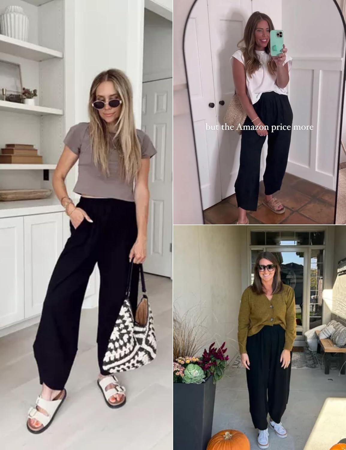 Xiaoxuemeng Womens Baggy Wide Leg Pants Casual Elastic Waisted Palazzo Harem Pan...