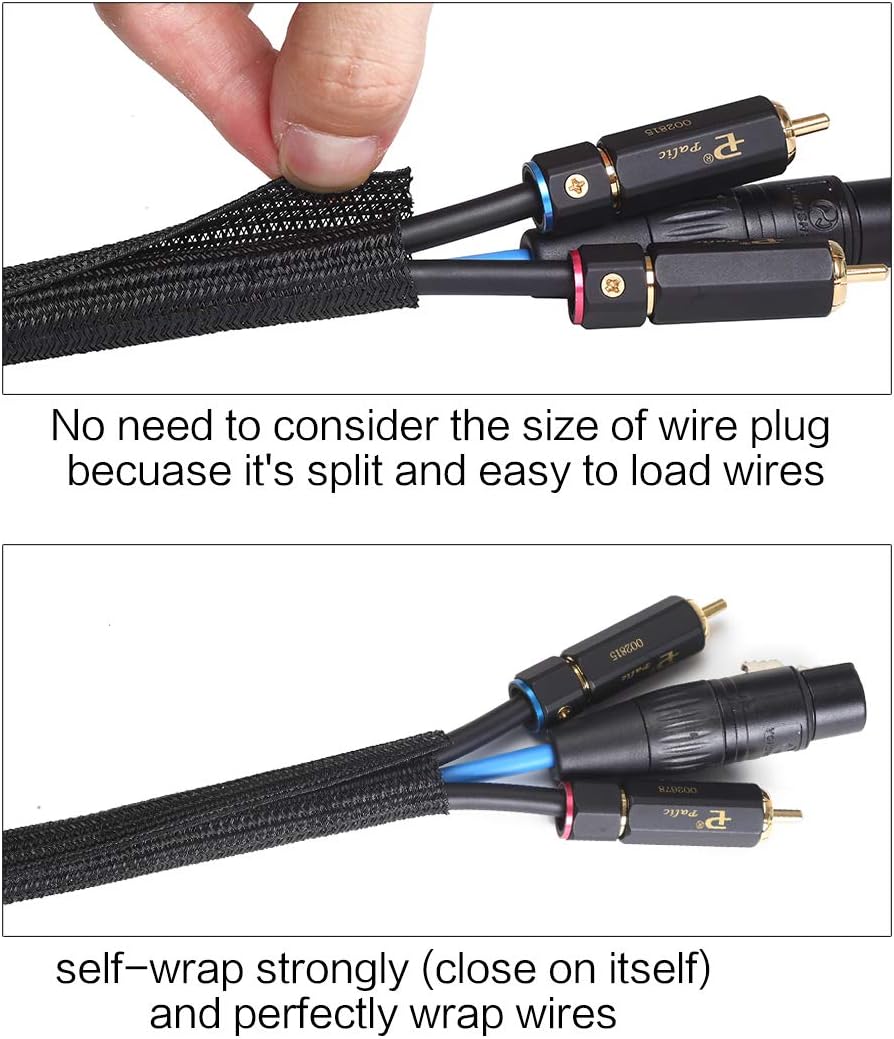 Alex Tech 10ft - 1/2 inch Cord Protector Wire Loom Tubing Cable Sleeve Split Sle...