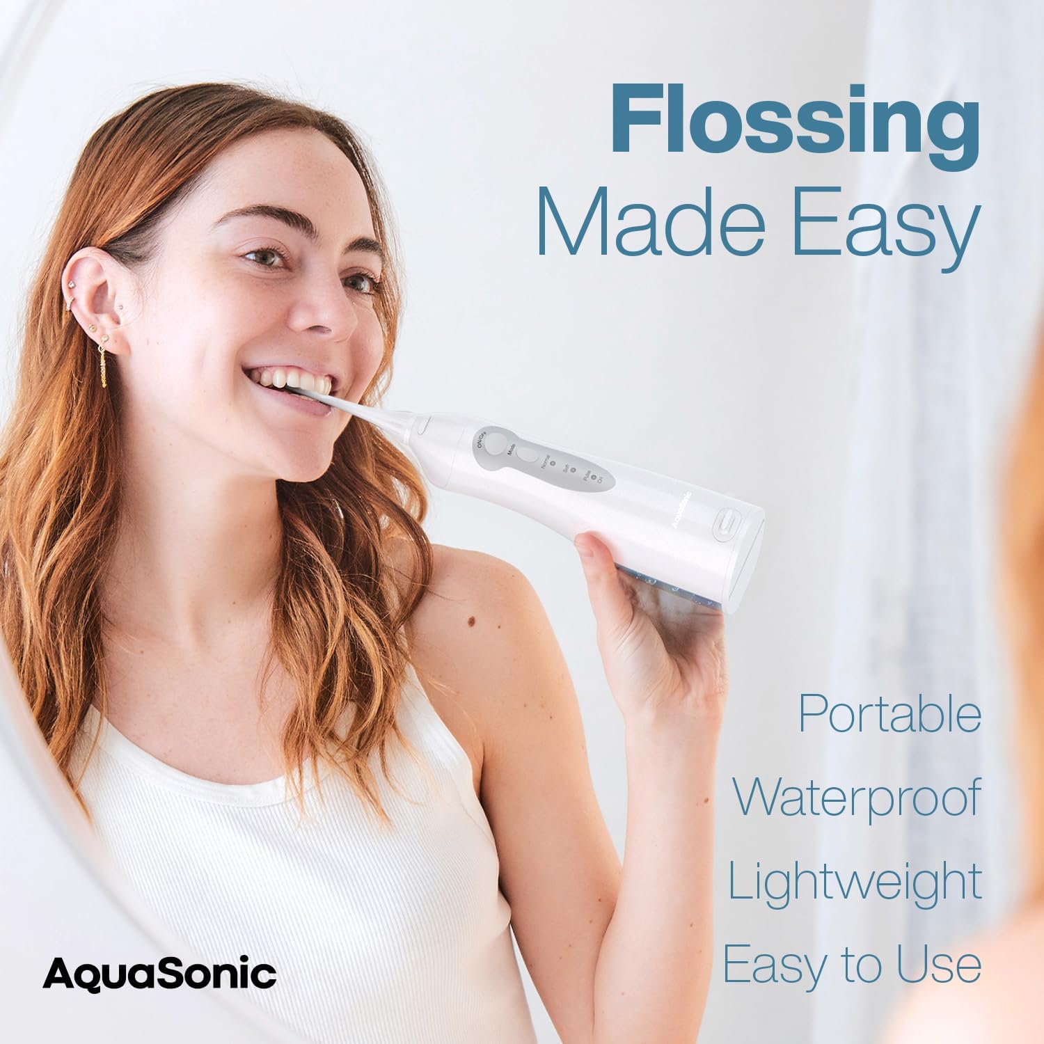 AquaSonic Water Flosser - Cordless Rechargeable Water Flossers for Teeth Cleanin...