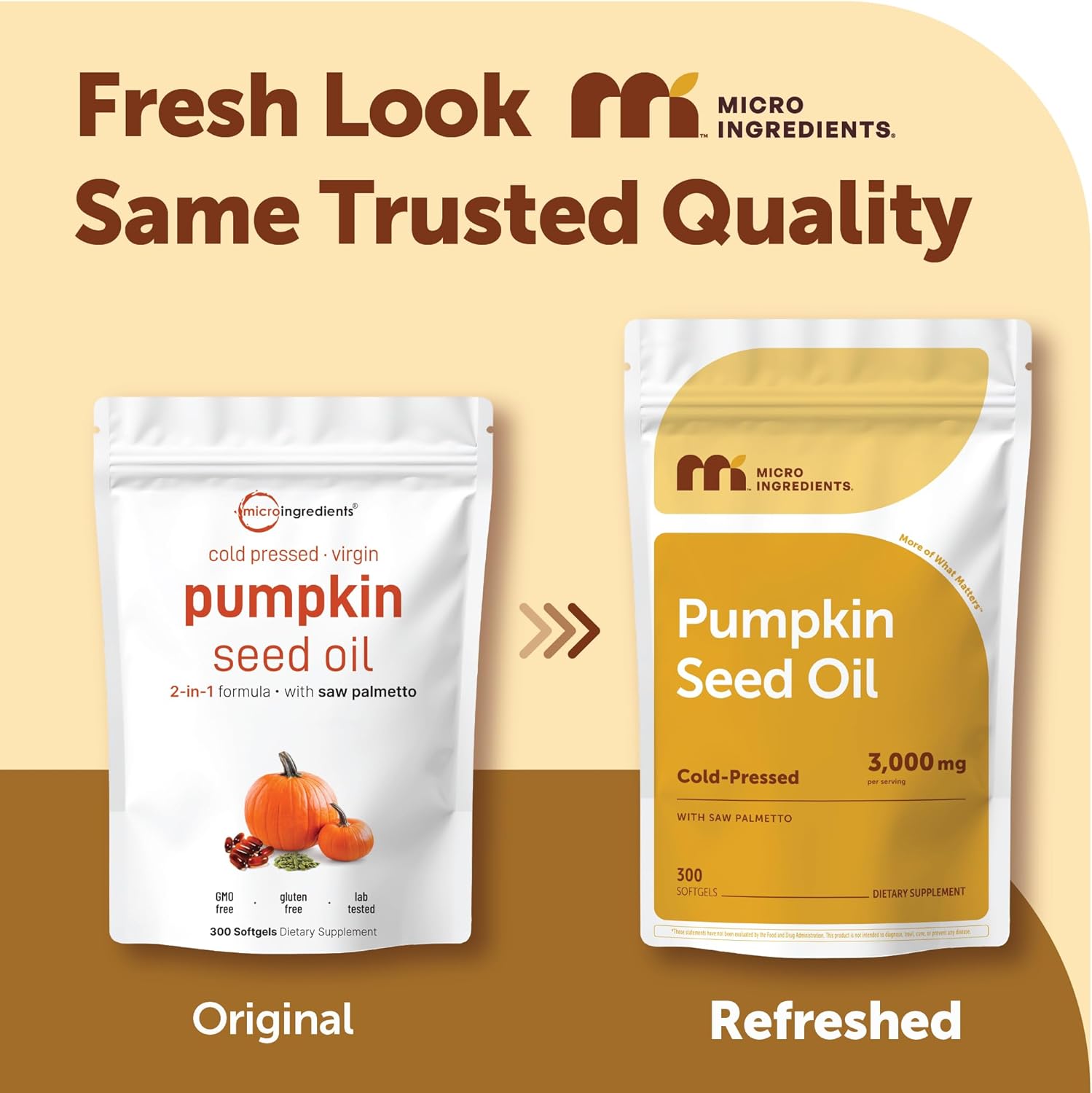 Micro Ingredients Pumpkin Seed Oil with Saw Palmetto,300 Softgels | Cold Pressed...