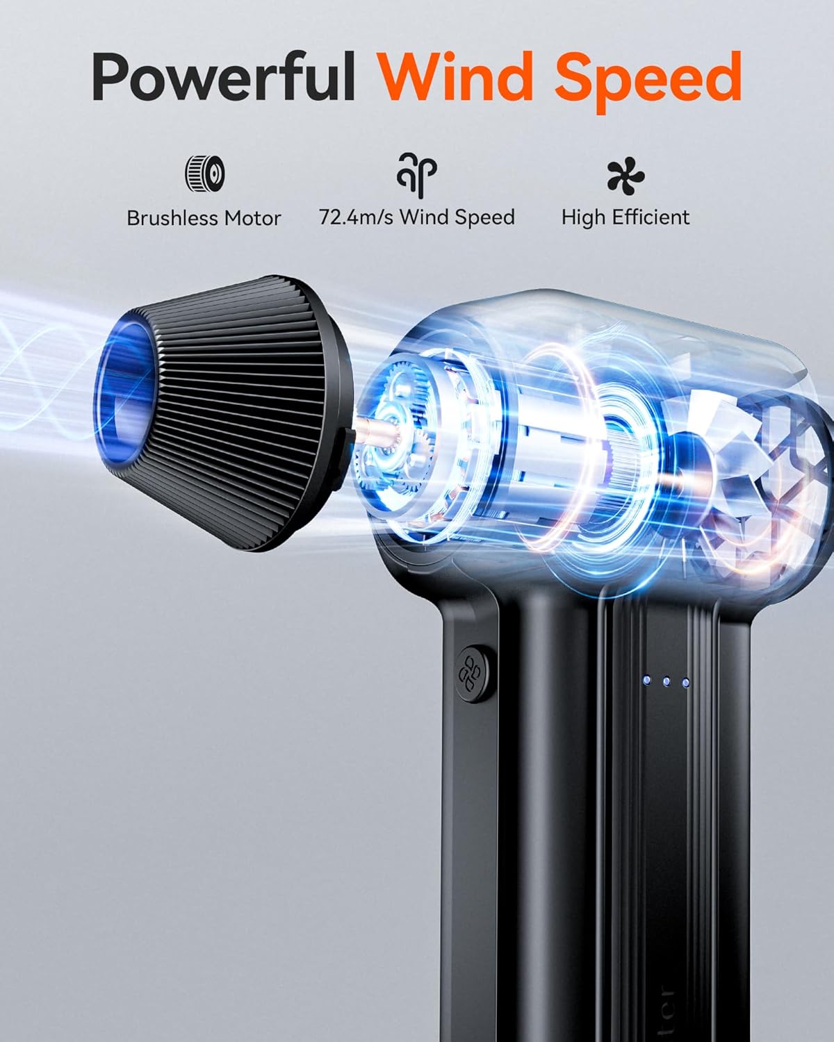 WOLFBOX MF60 Air Duster, Innovative Compressed Air Duster with 110000RPM Super P...