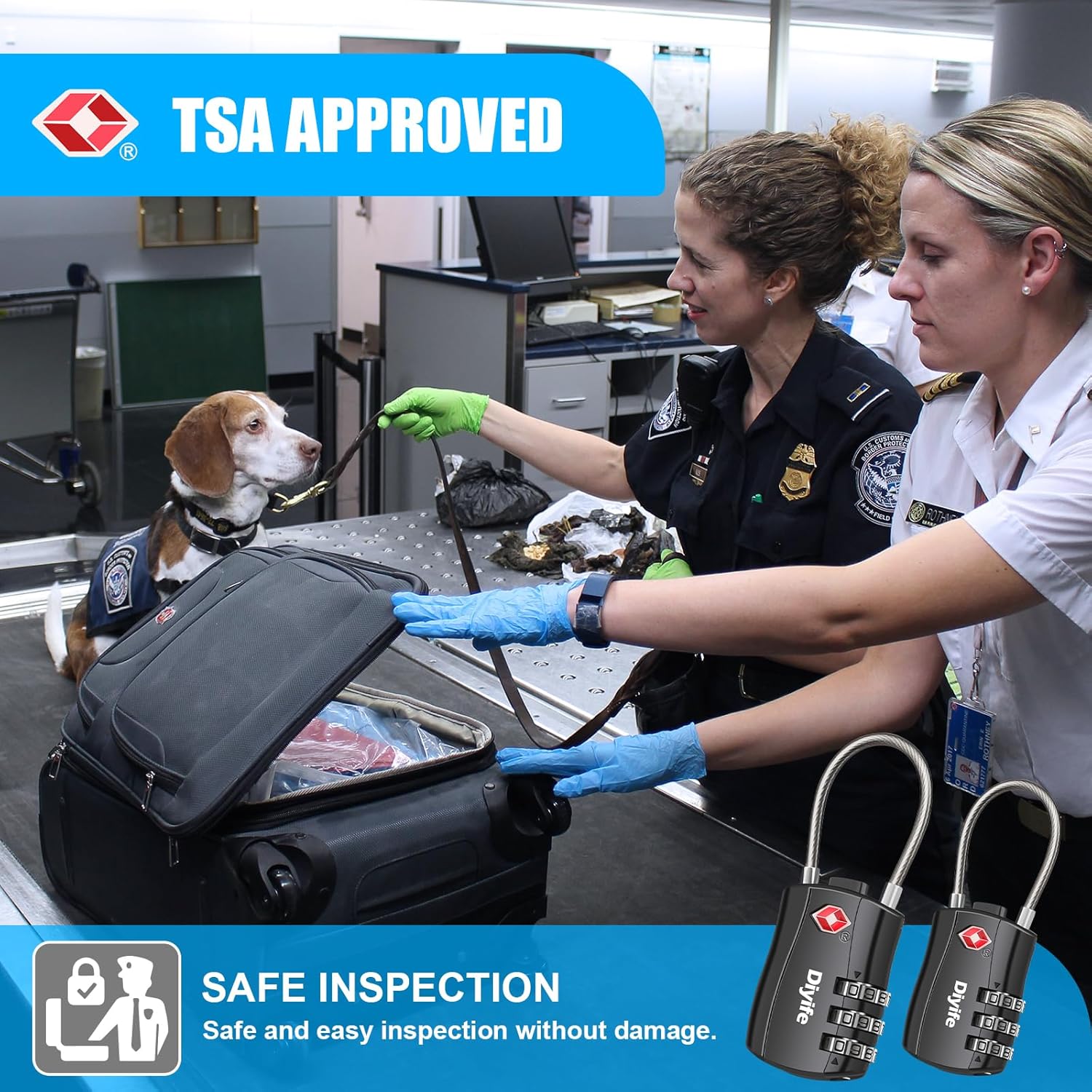 Diyife TSA Luggage Locks, [2 Pack] 3-Digit Security Suitcase Locks, Combination...