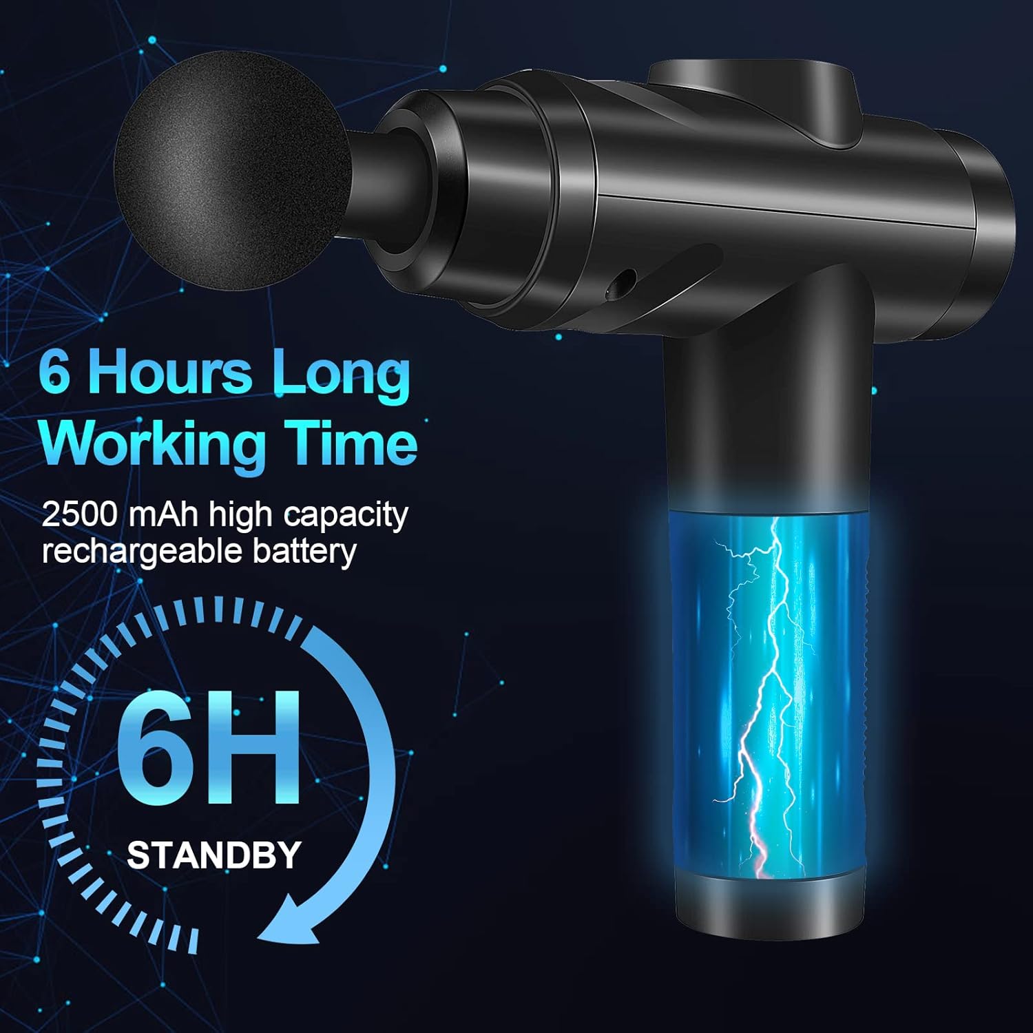 Massage Gun Deep Tissue, Muscle Percussion Massager with 30 Speeds Quiet Hand Ma...