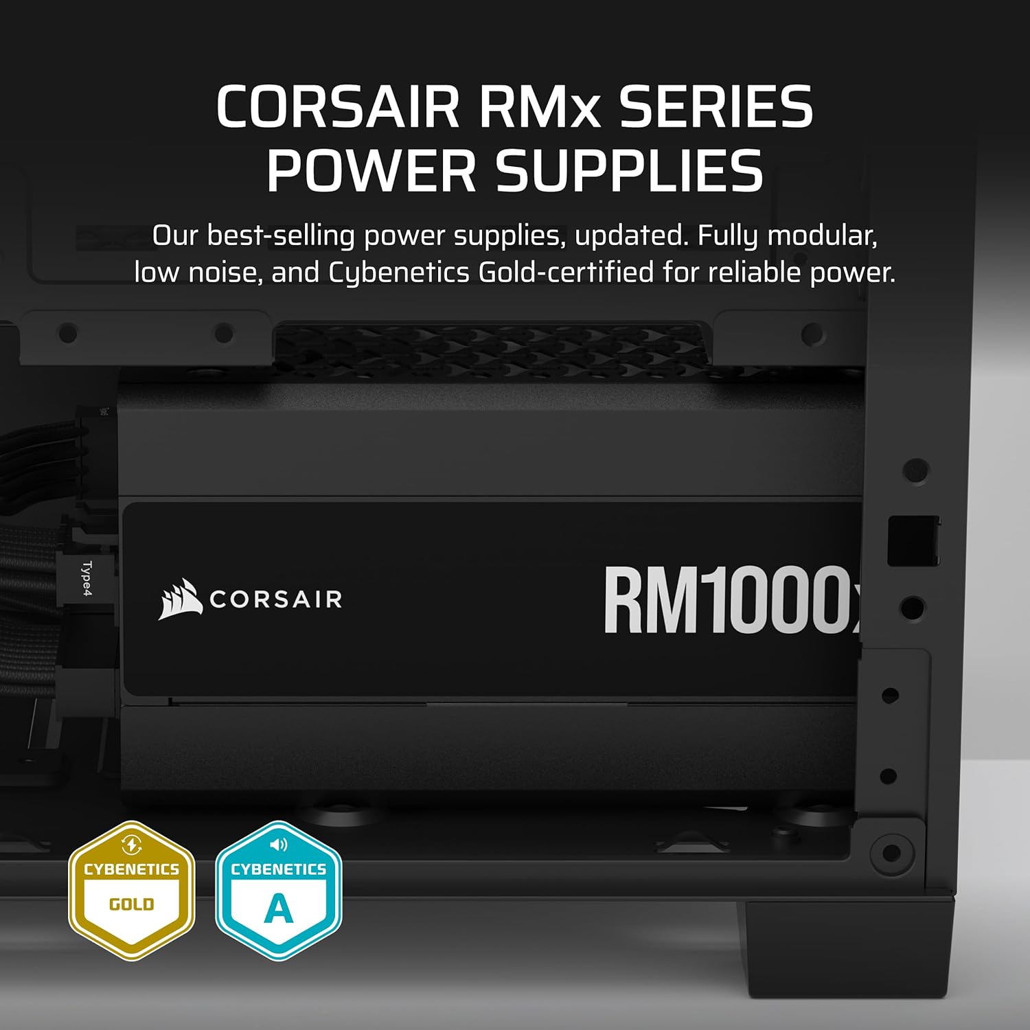 CORSAIR RM1000x Fully Modular Low-Noise ATX Power Supply – ATX 3.1 Compliant – P...