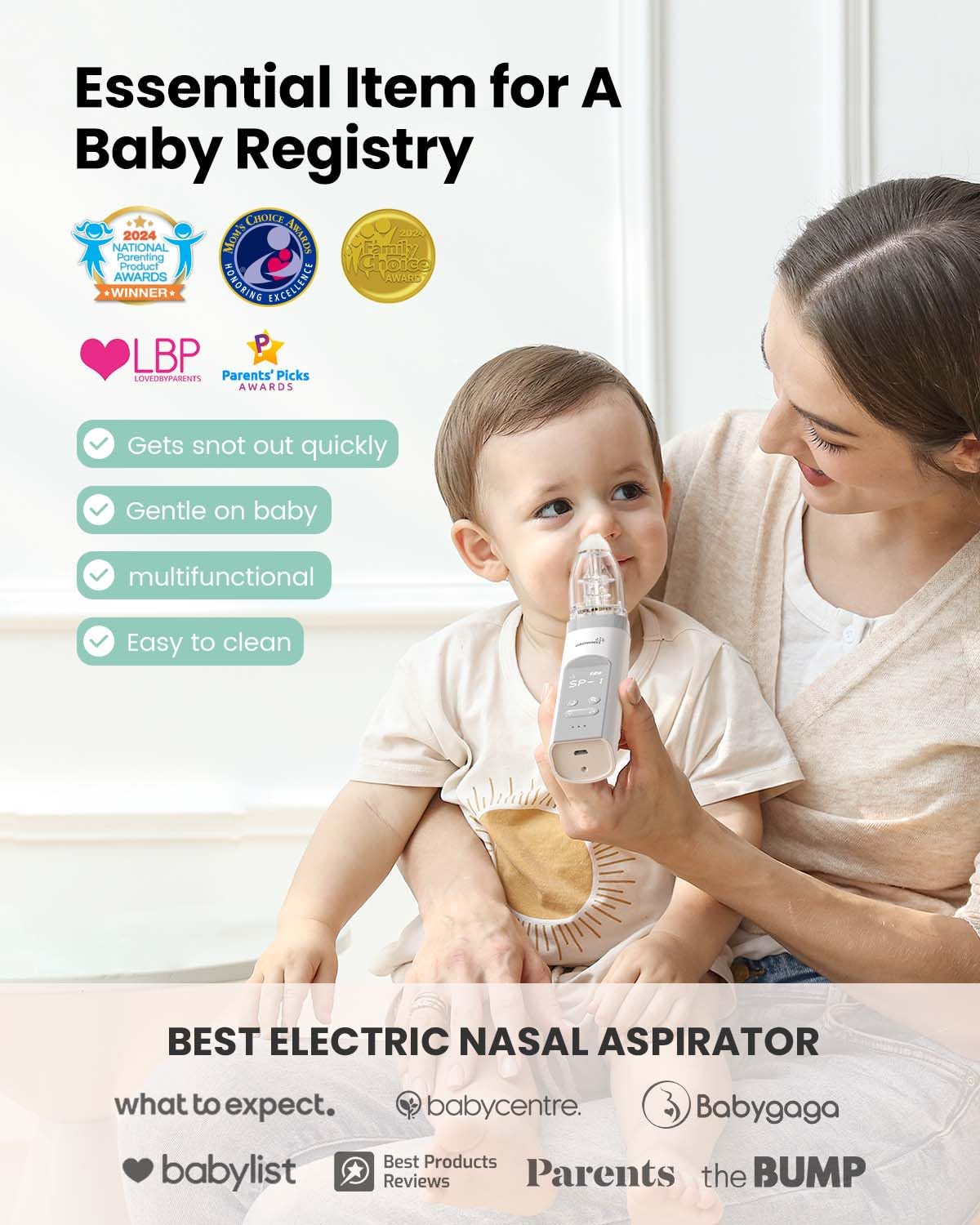GROWNSY Nasal Aspirator for Baby, Electric Baby Nose Sucker with Larger Suction...