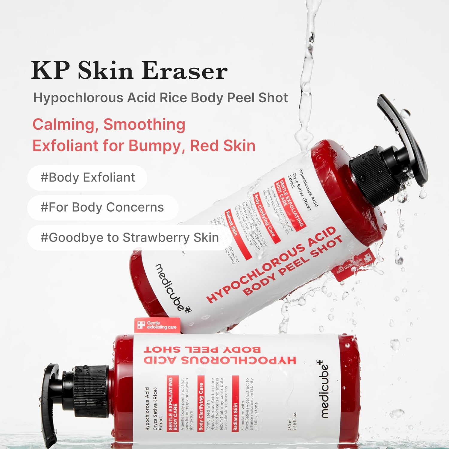 medicube Body Peel Shot with Hypochlorous Acid | Gentle Body Exfoliating Serum f...