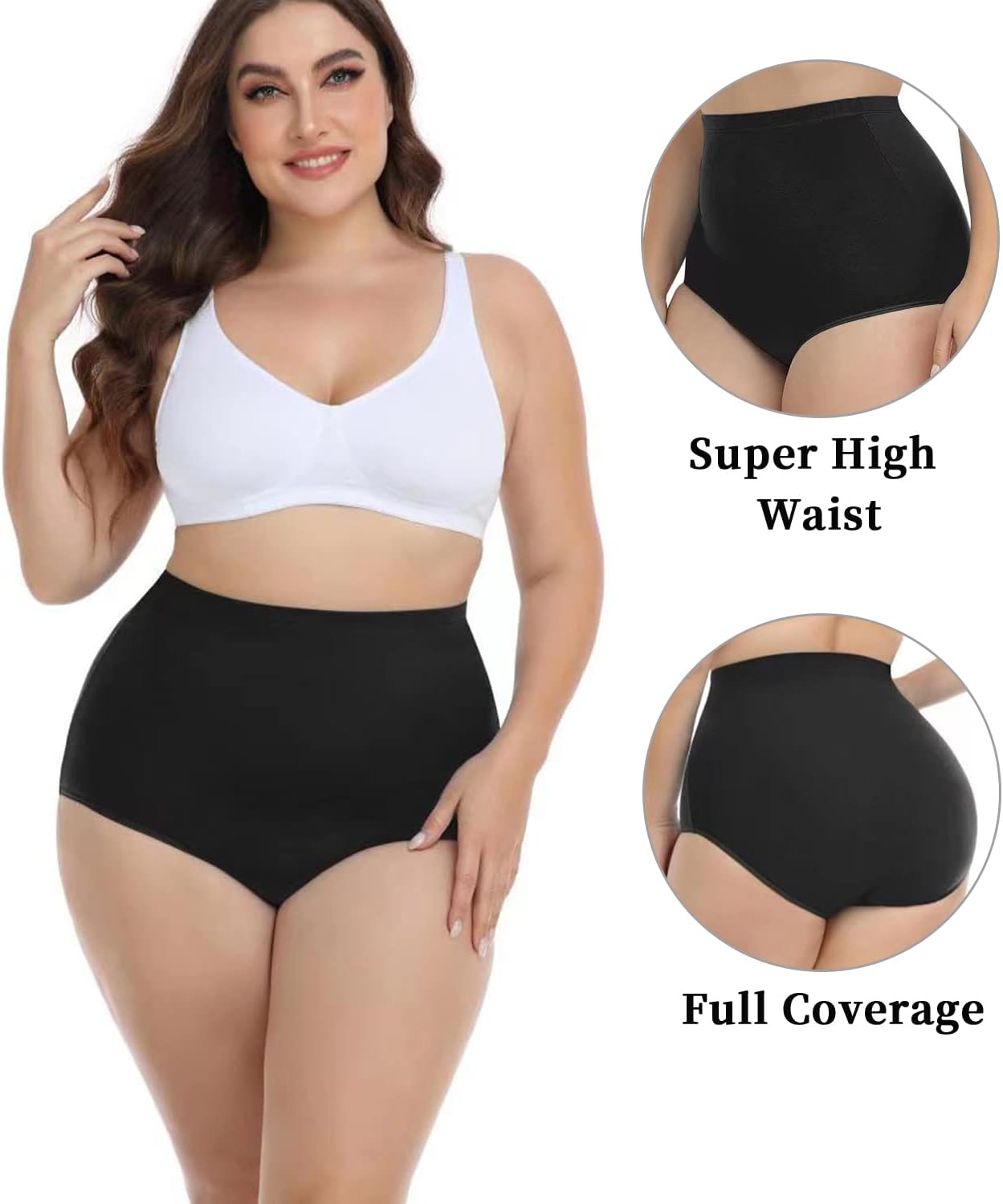 wirarpa Women's Cotton Knickers Super High waisted Briefs Ladies Underwear Full...