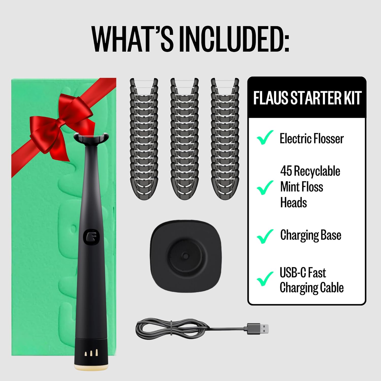 FLAUS Electric Flosser (Gentle Glide) - Shark Tank + Oprah's List - Water Floss...