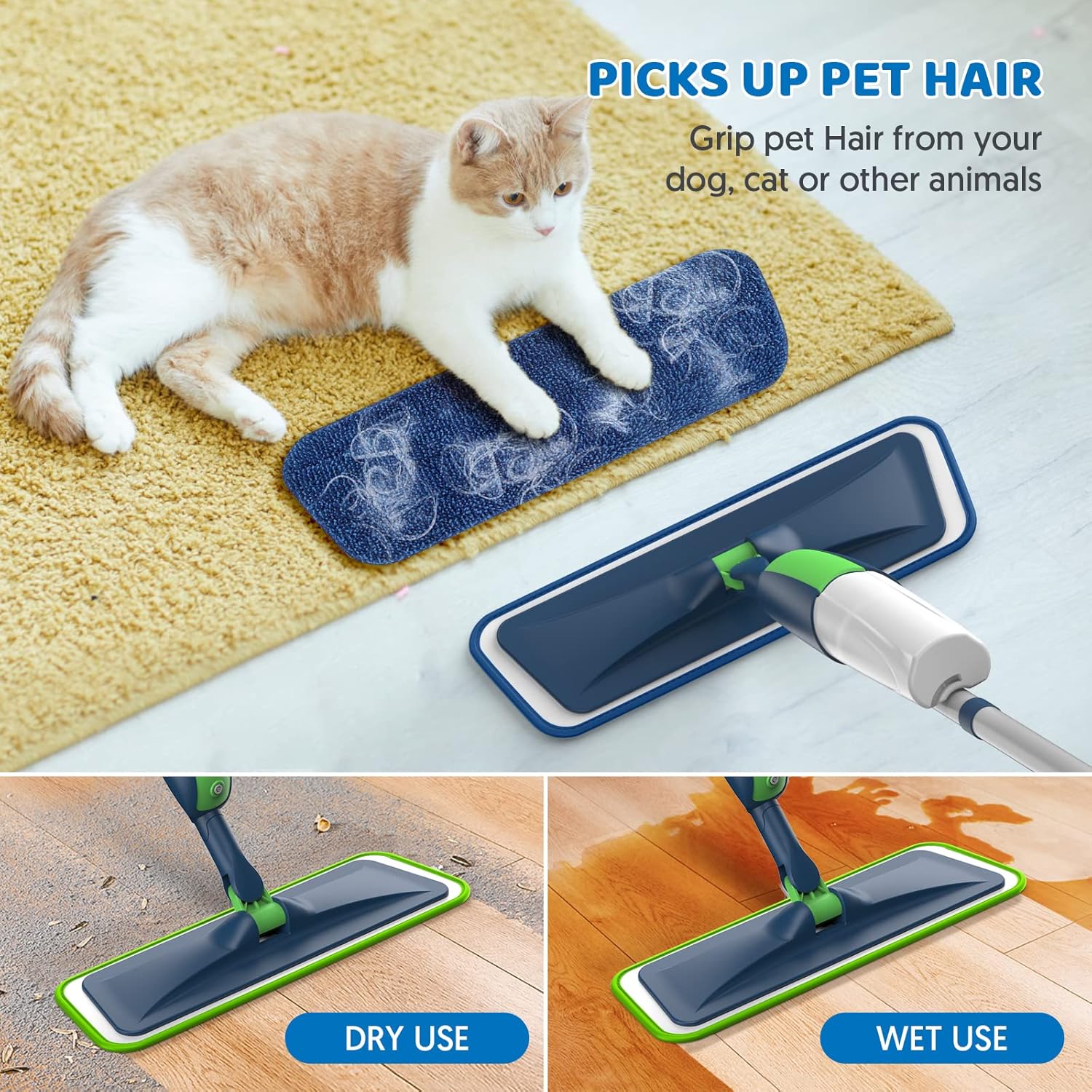 Spray Mops for Cleaning Floors - MEXERRIS Floor Cleaning Mop with 5 Reusable Mic...
