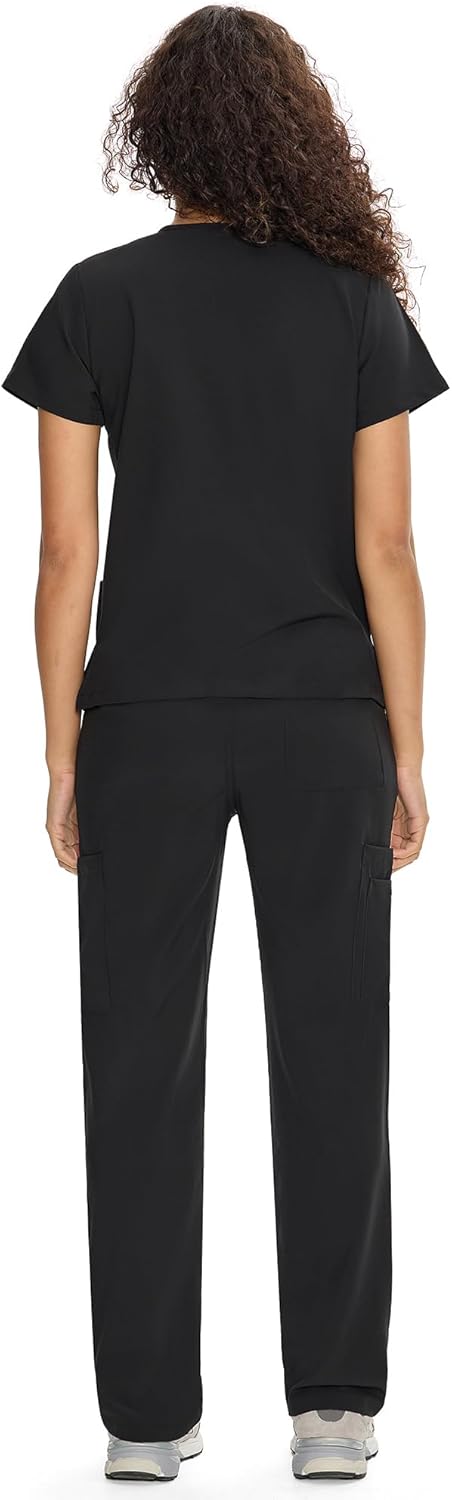 COZYFIT Scrubs for Women Set Medical Uniform - V-Neck Top & Straight Leg Pants w...