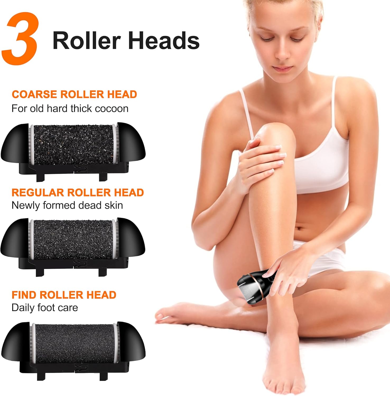 Electric Foot File, Ratukall Hard Skin Remover, Rechargeable Waterproof Callus R...