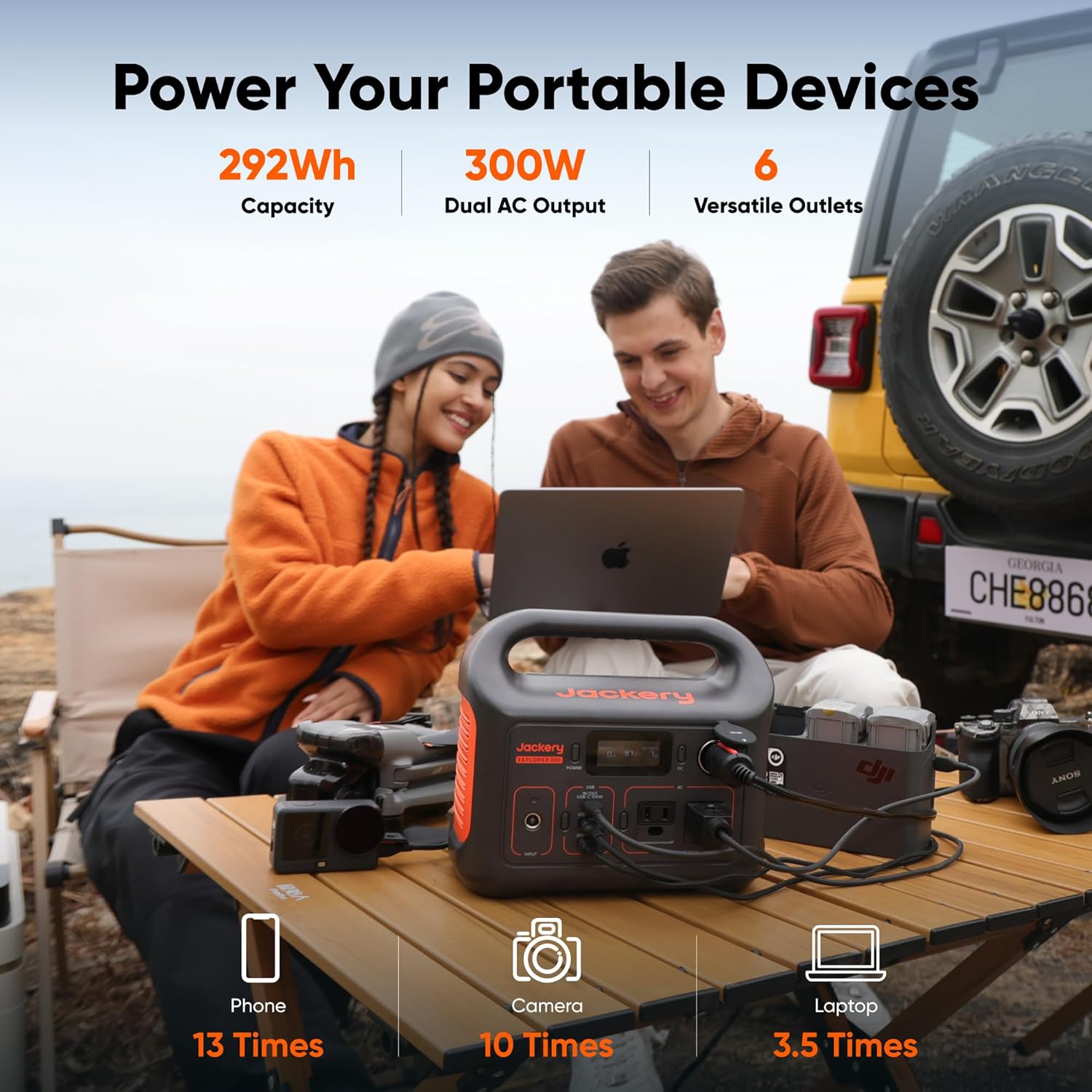 Jackery Portable Power Station Explorer 300, 292Wh Backup LiFePO4 Battery, Solar...