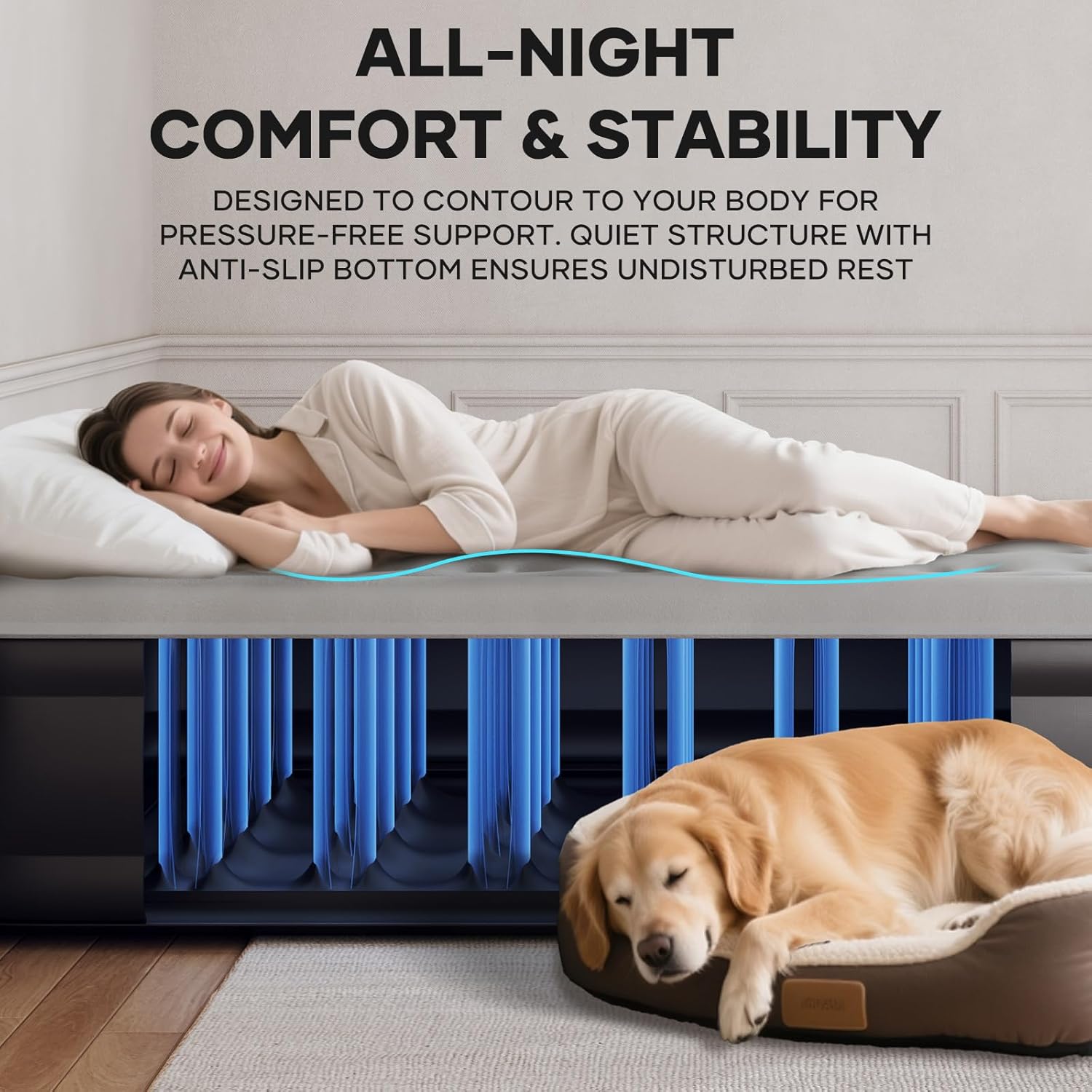 OlarHike Inflatable Mattress, Air Bed, Double Airbed with Built in Pump, 140 x 1...