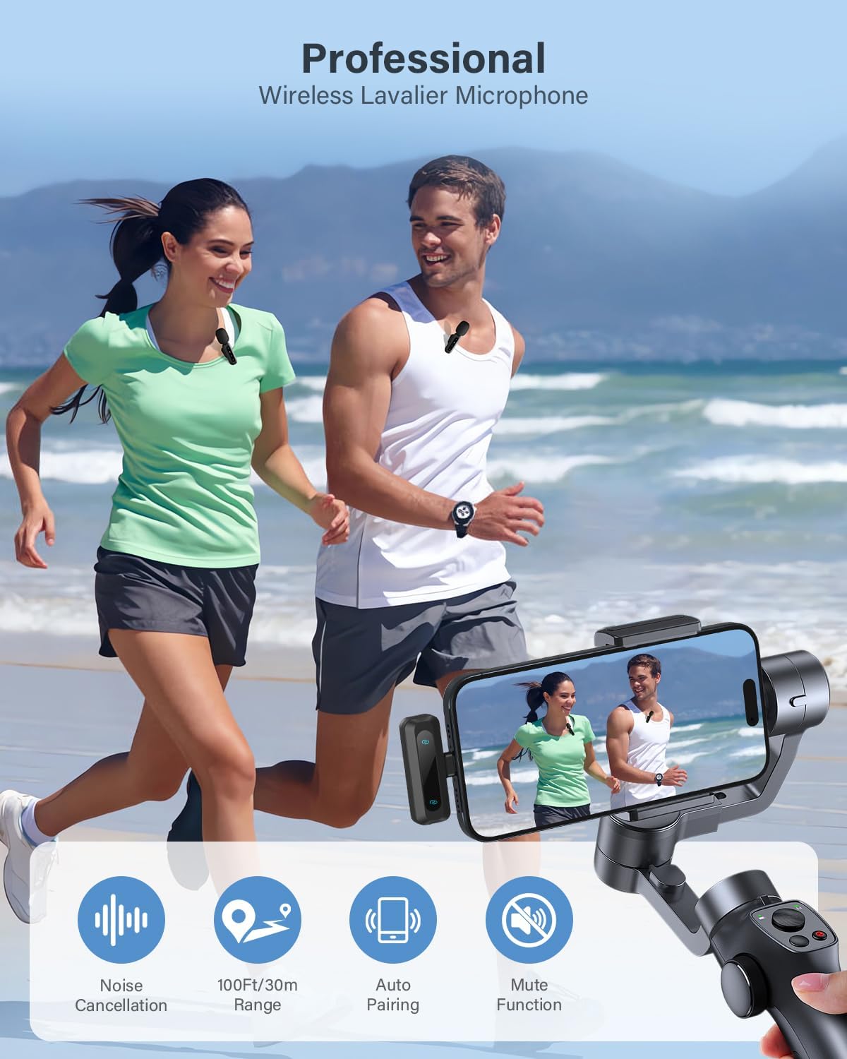 Wireless Lavalier Microphone, Special Mini Microphone for iPhone, iPad, Android...
