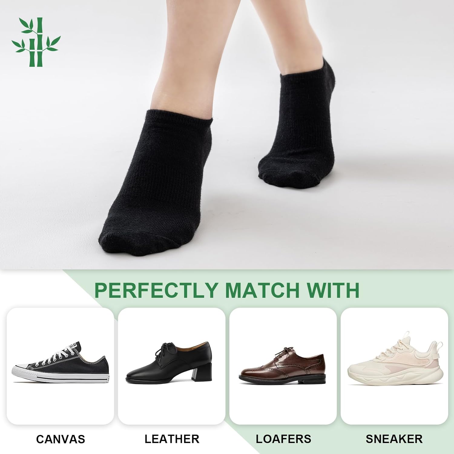 Niofind Bamboo Trainer Socks for Womens and Mens, No Show Ankle Socks Low Cut In...