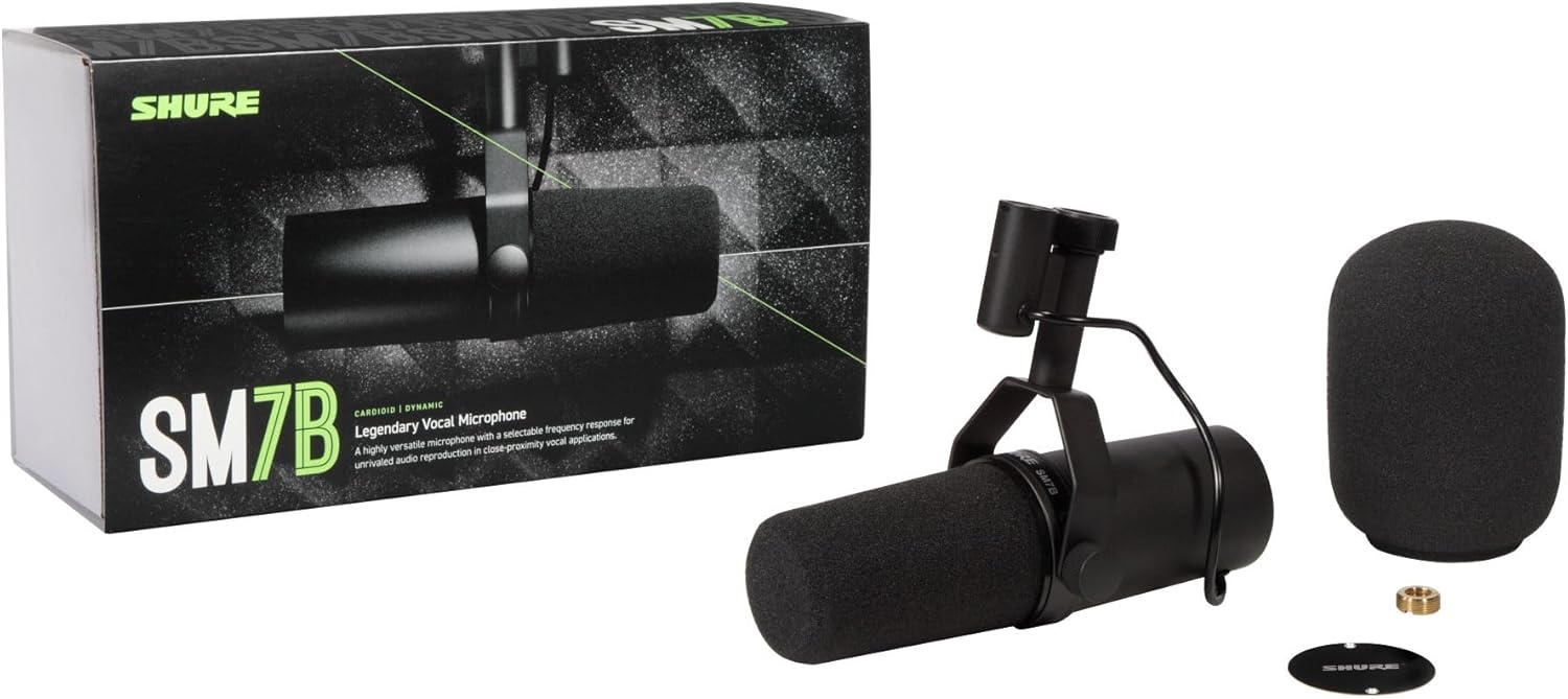 Shure SM7B Dynamic Studio Microphone - XLR Mic for Podcasting, Streaming, Vocal...