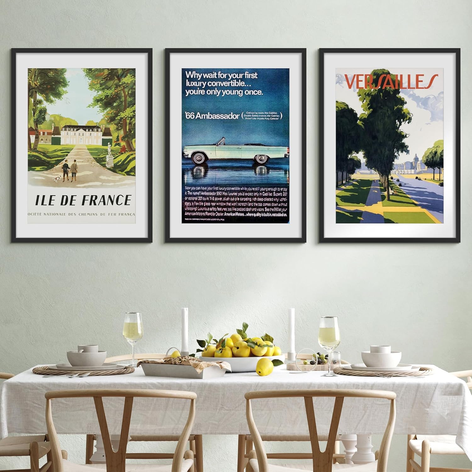 upsimples 3 Pack 50x70cm Frame, Black 50 x 70 Frame, Wall Hanging Photo Frames 5...