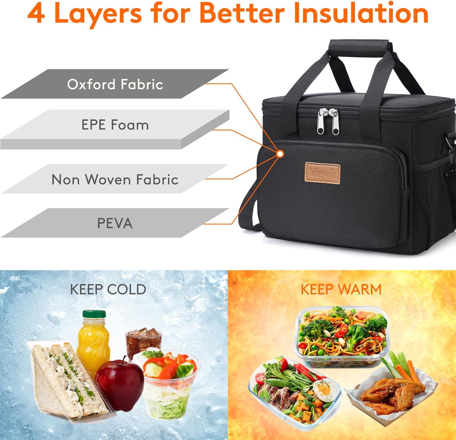 Lifewit Lunch Bag 9L 12 Can Insulated Lunch Box Soft Cooler Cooling Tote for Adu...