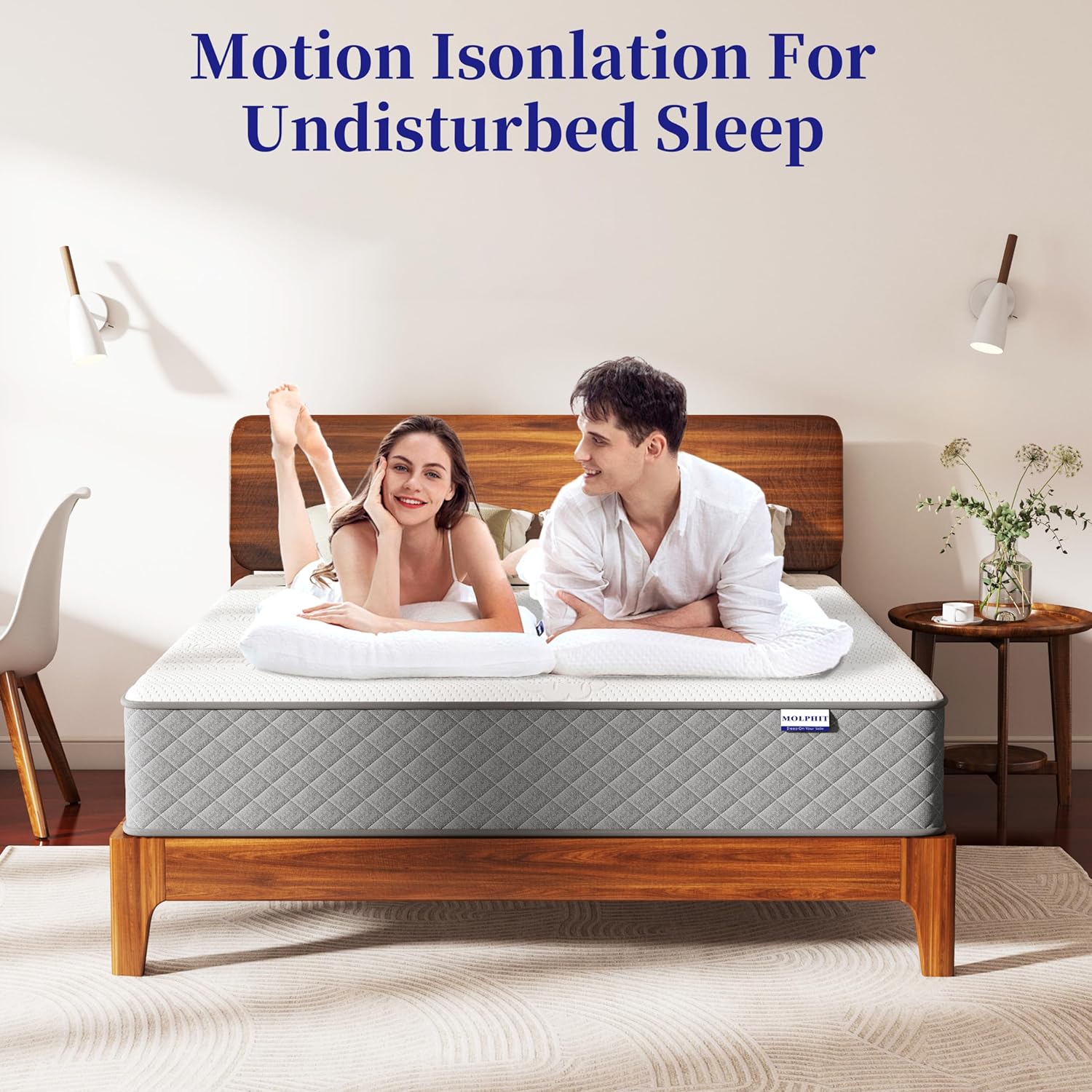 10 Inch Double Mattress, 7-Zone Hybrid Double Bed Mattresses, Memory Foam Mattre...
