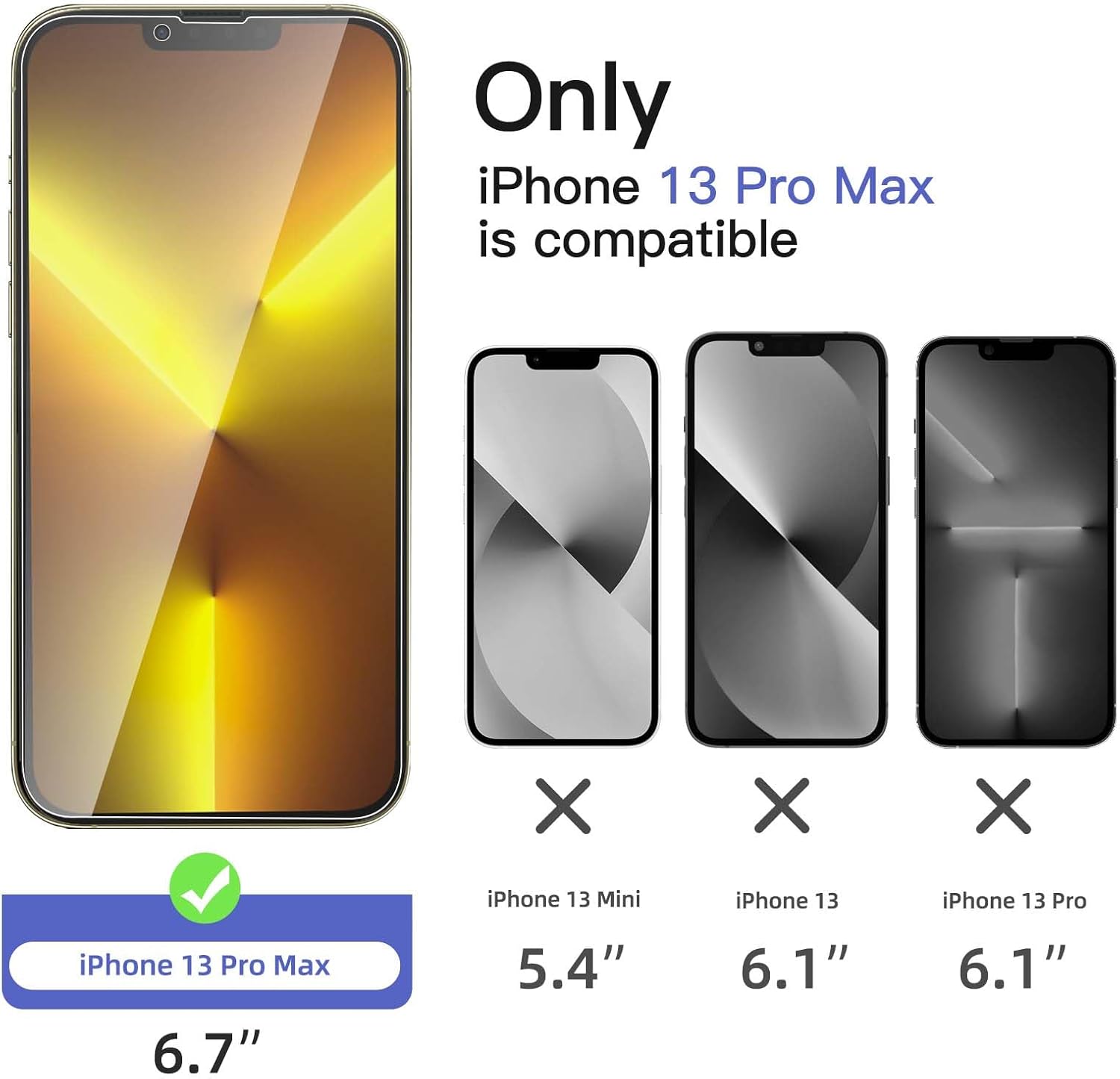High-Quality NEW'C Privacy Screen Protector, Special iPhone 13 Pro Max Screen Pr...