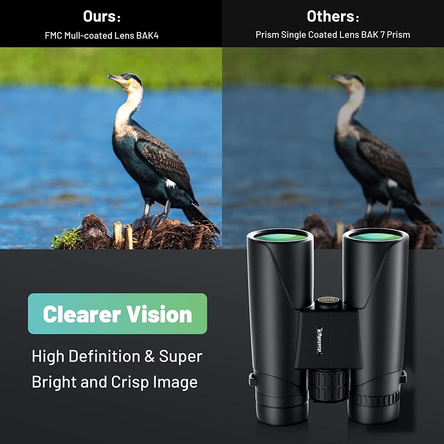 Kylietech High Power 12x42 Binoculars for Adults with BAK4 Prism, FMC Lens, Fogp...