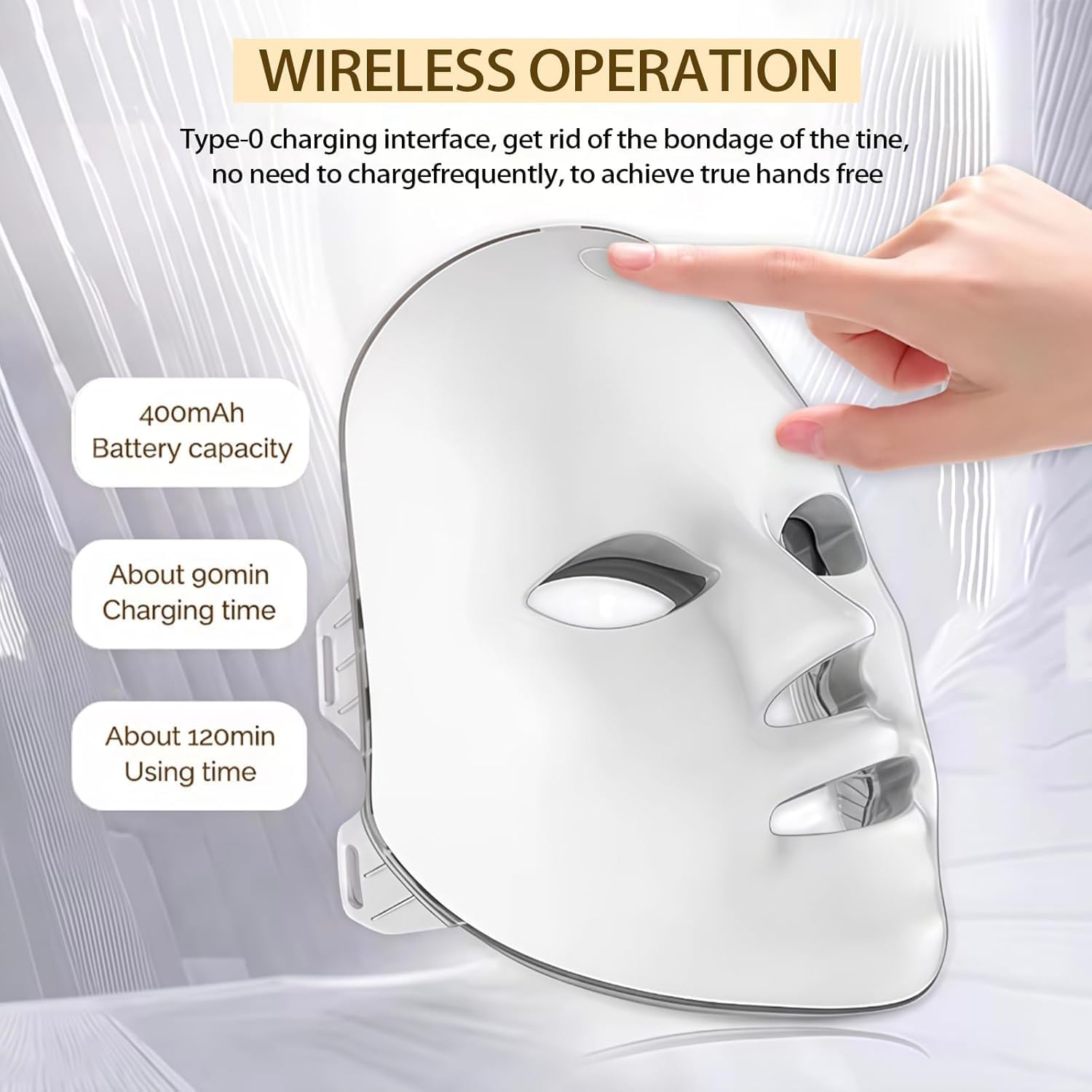 High-Quality LED Face Mask, Effective Red Light Therapy for Face, Multi-Function...