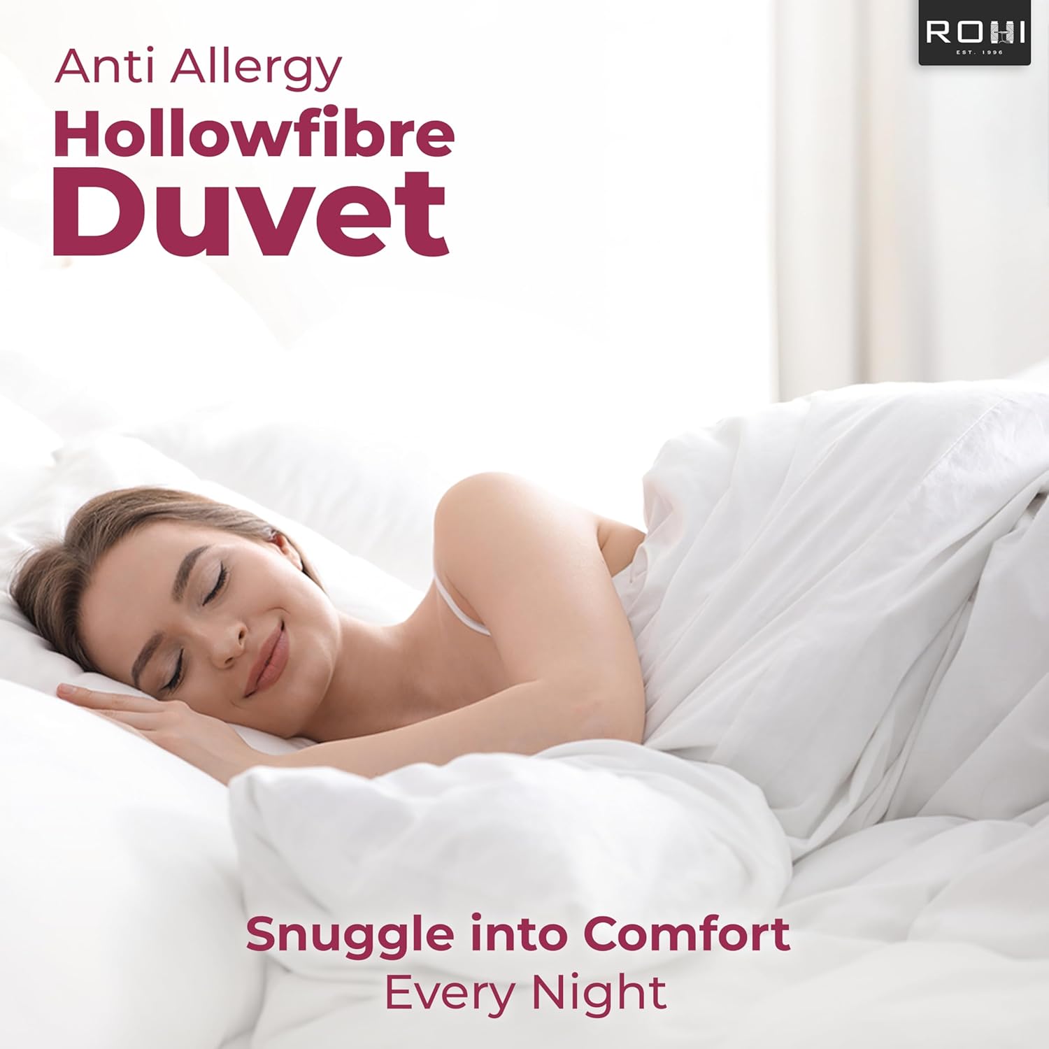 Rohi Anti Allergy 10.5 Tog Double Duvet – All Season Duvets – Soft & Breathable...