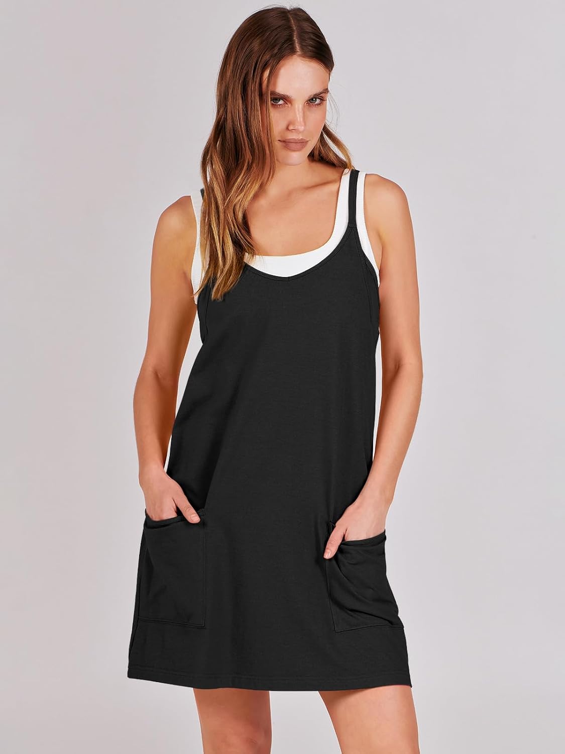 ANRABESS Women Athletic Dress Summer Tennis Workout Active Sports Mini Romper Dr...