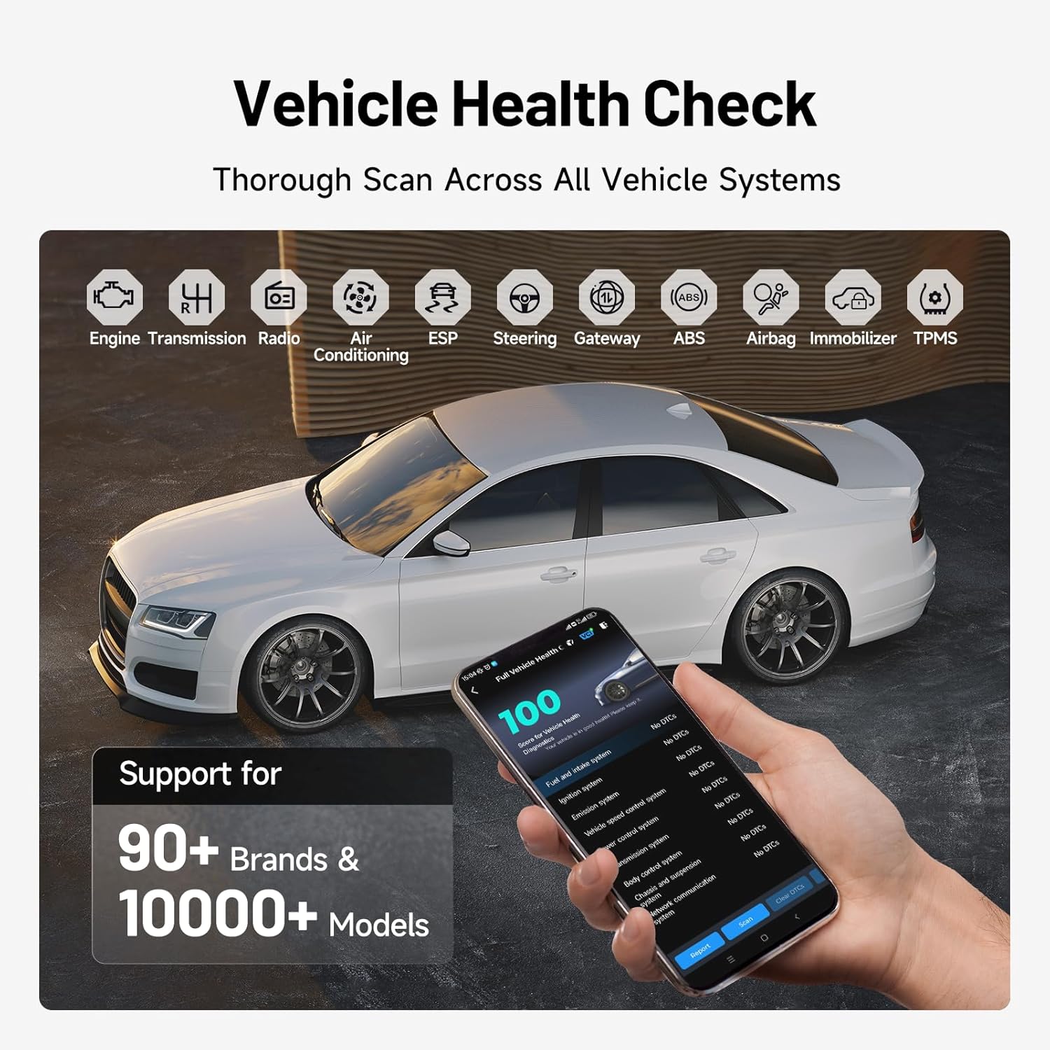 TOPDON CarPal A, OBD2 Scanner, All System Diagnosis, Wireless Bluetooth Diagnost...
